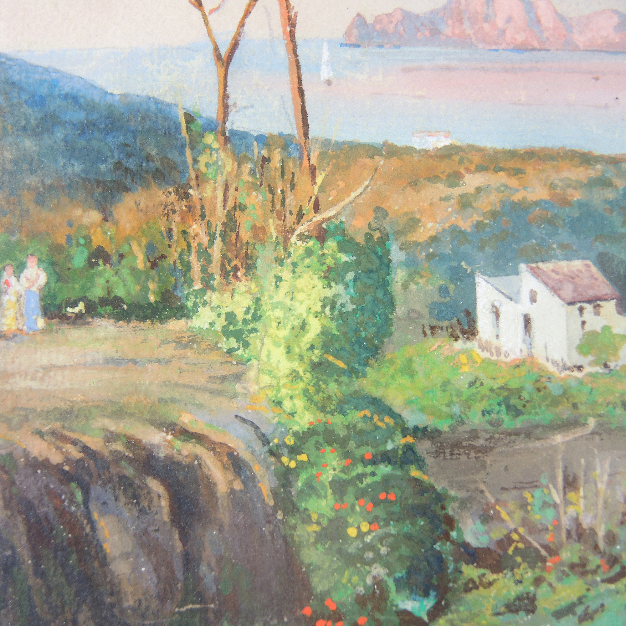 Kate Maynard Watercolor on Paper of Italian Landscape