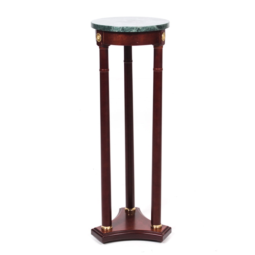 Marble Top Solid Wood Plant Stand