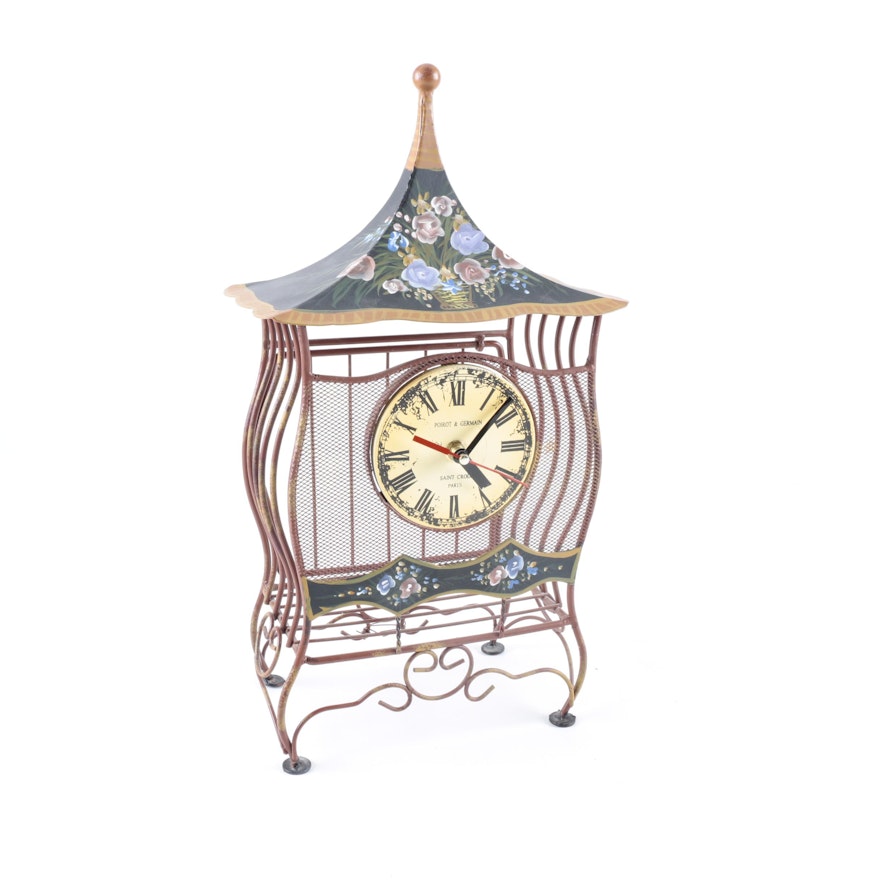 Poirot & Germain Tole Birdcage Clock