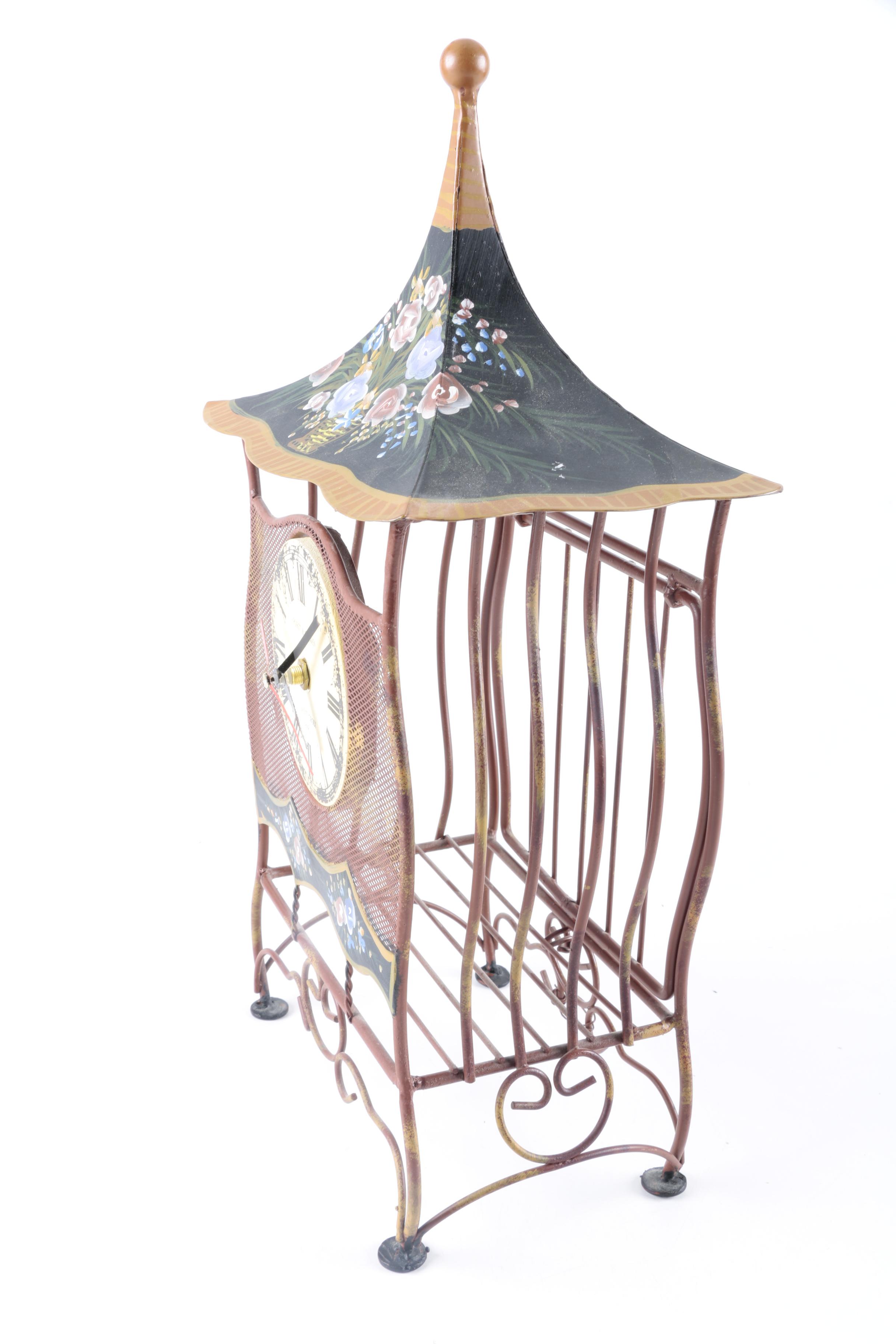 Poirot & Germain Tole Birdcage Clock