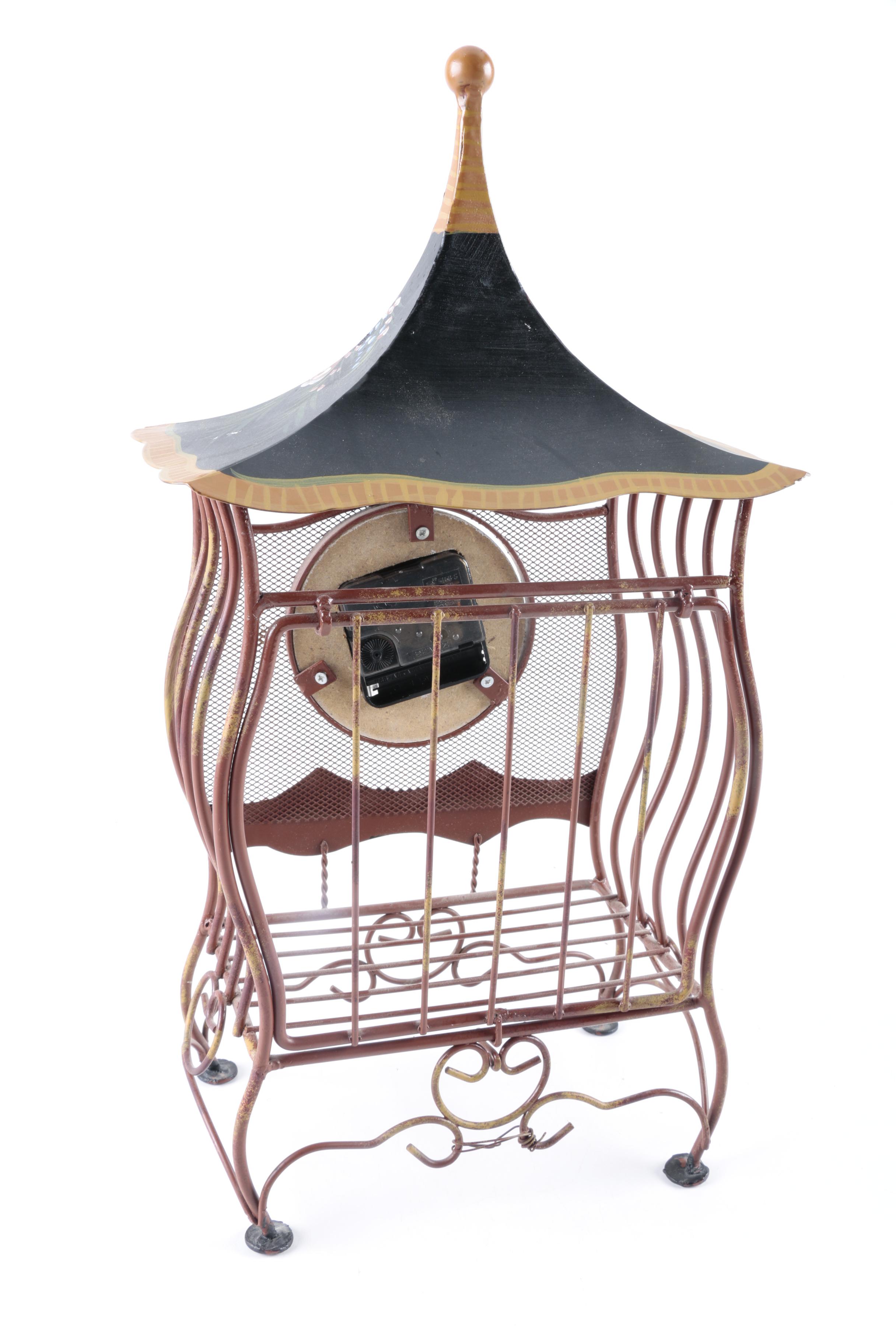 Poirot & Germain Tole Birdcage Clock