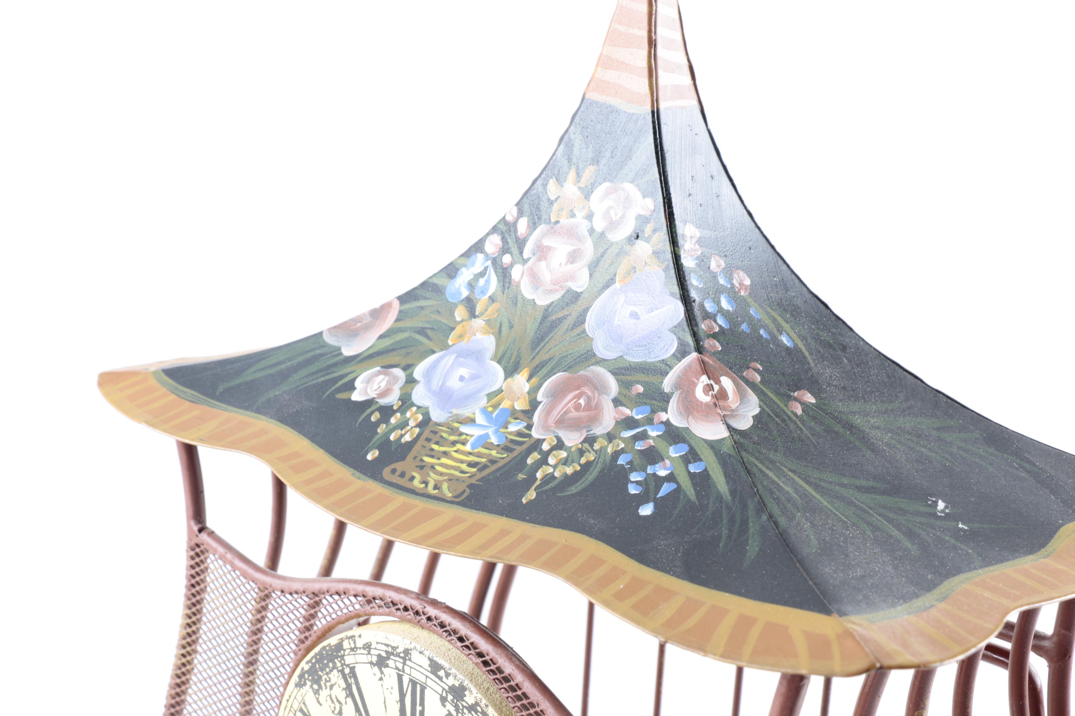 Poirot & Germain Tole Birdcage Clock