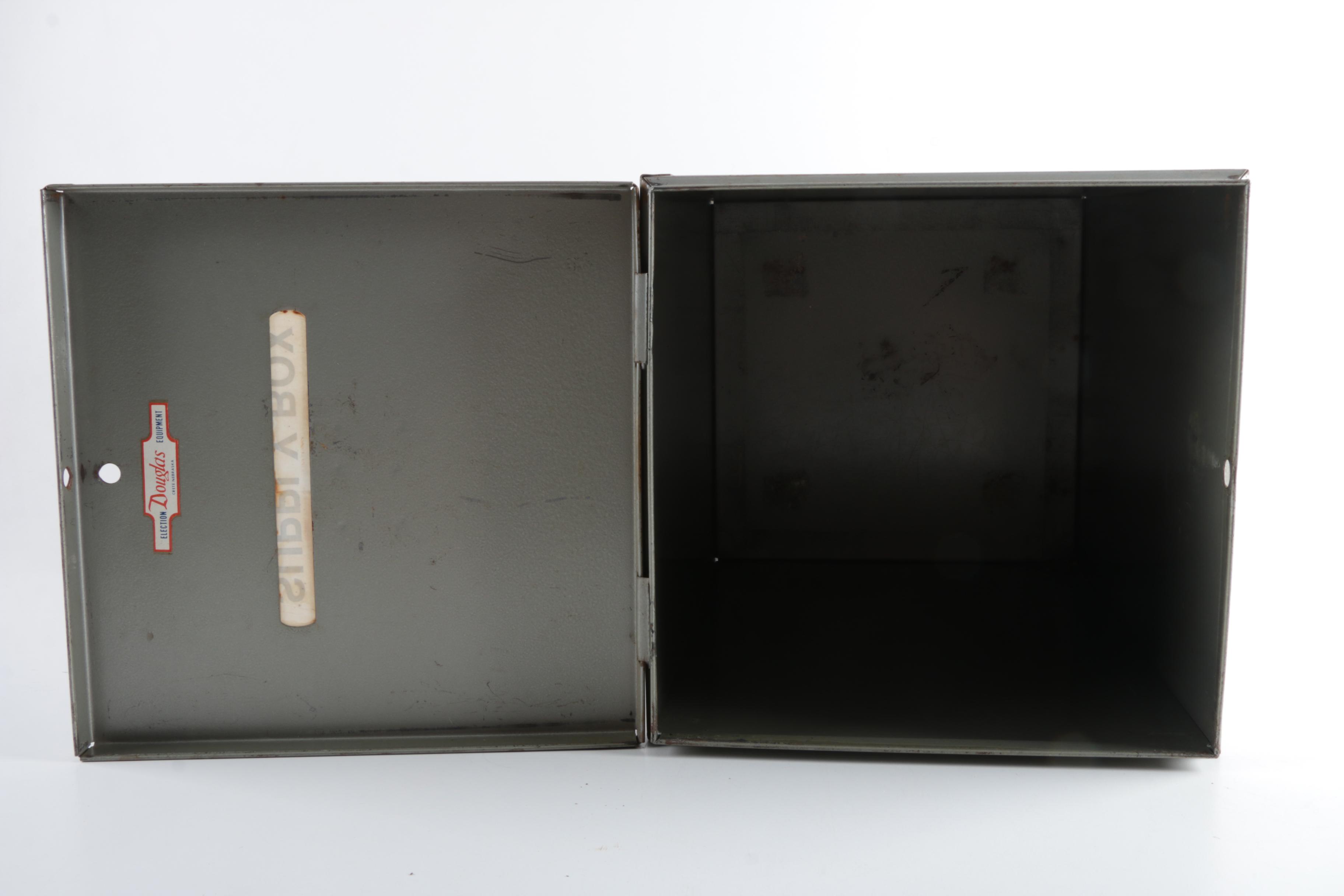 Vintage Metal Election Box by Douglas Election Equipment