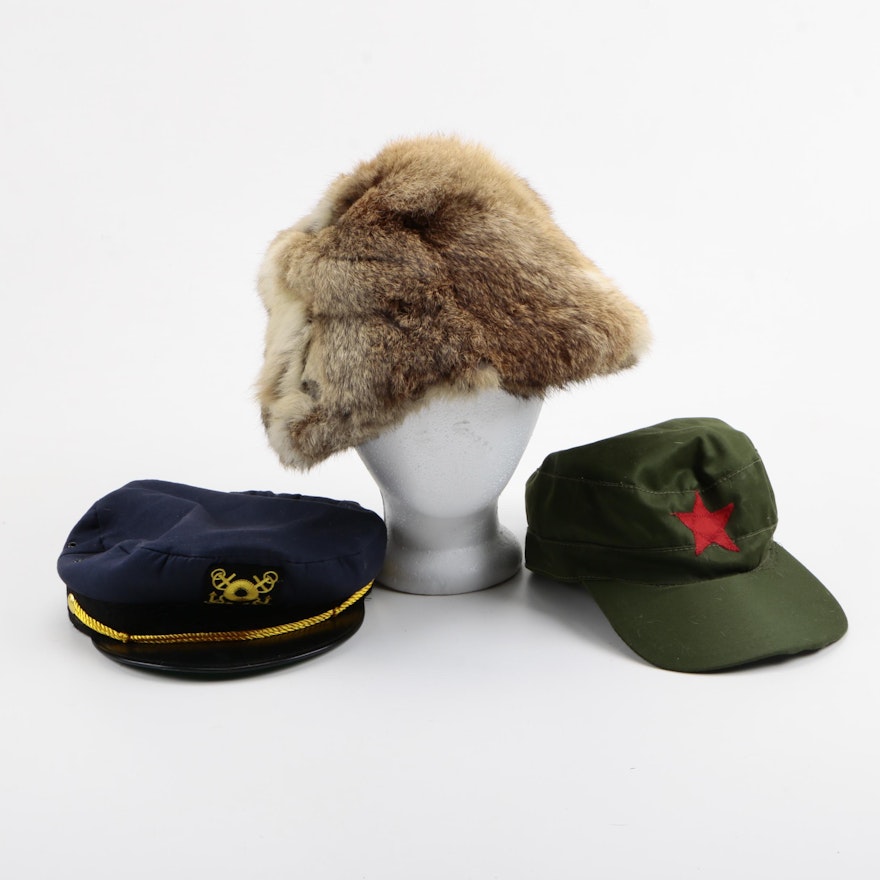 Three Hats including Rabbit Fur