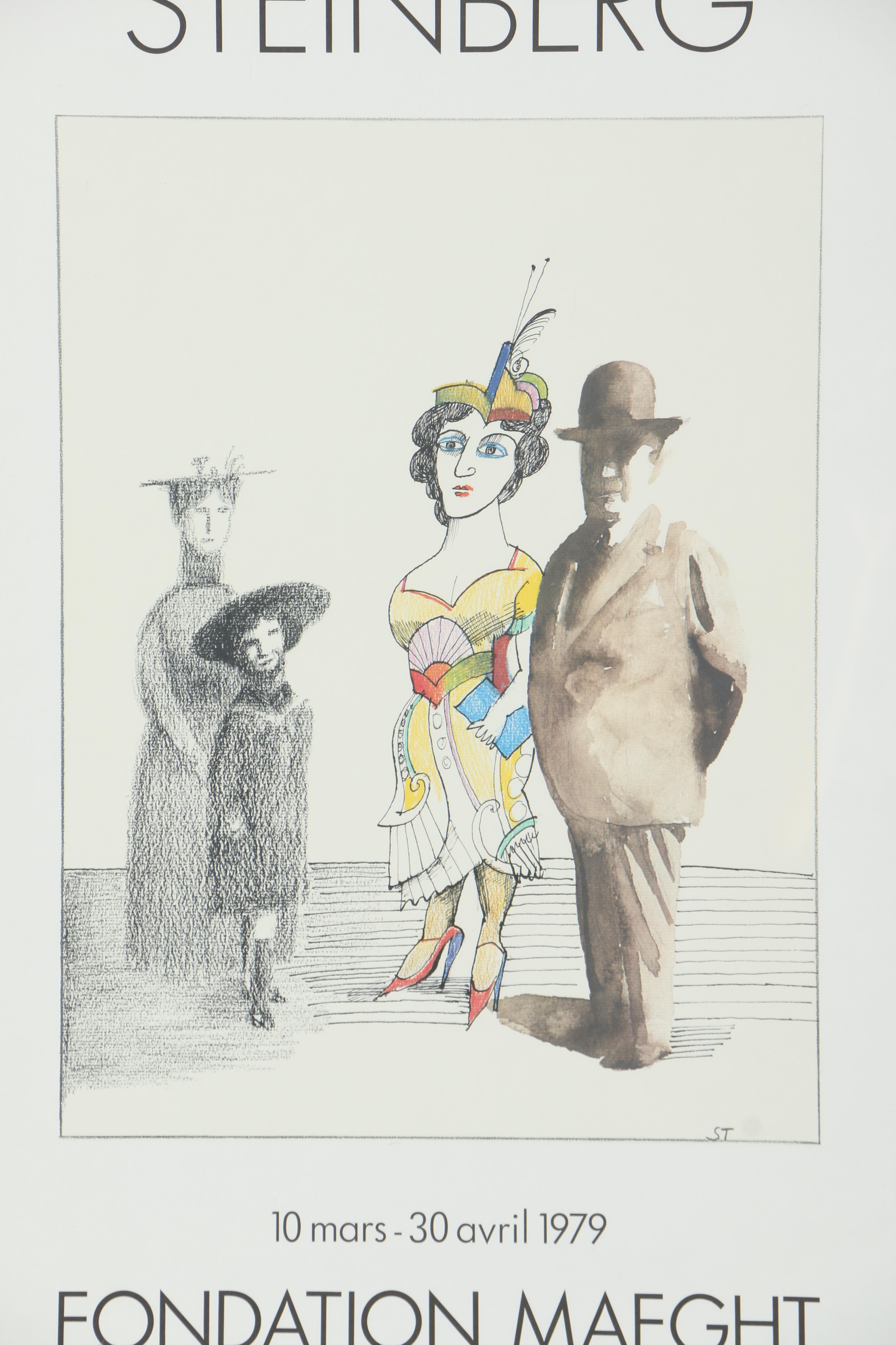 Offset Lithograph Poster for Saul Steinberg at Fondation Maeght