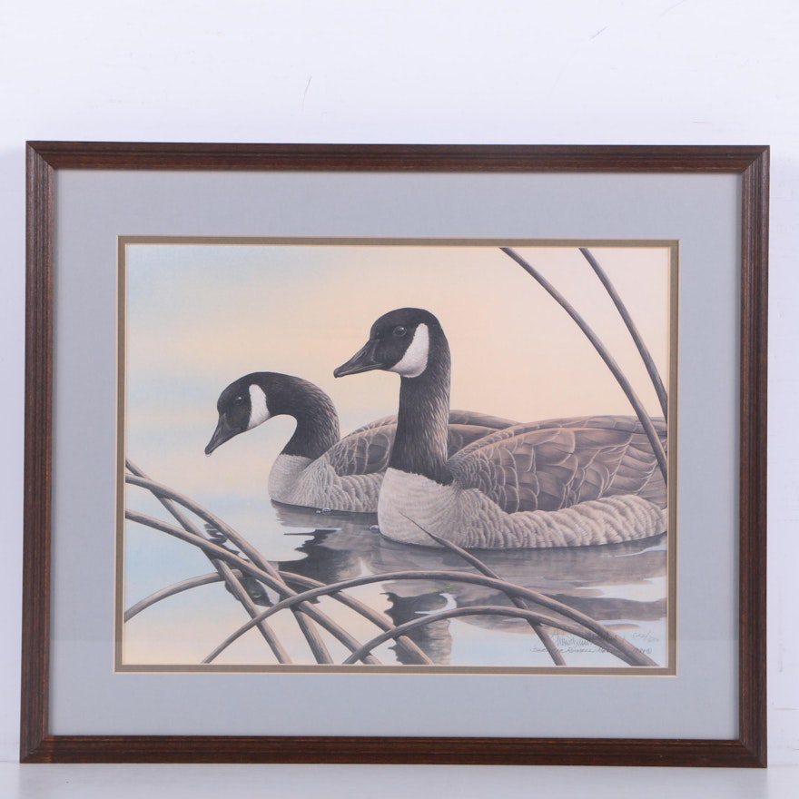 Sherrie Russell Meline Limited Edition Offset Lithograph of Canada Geese