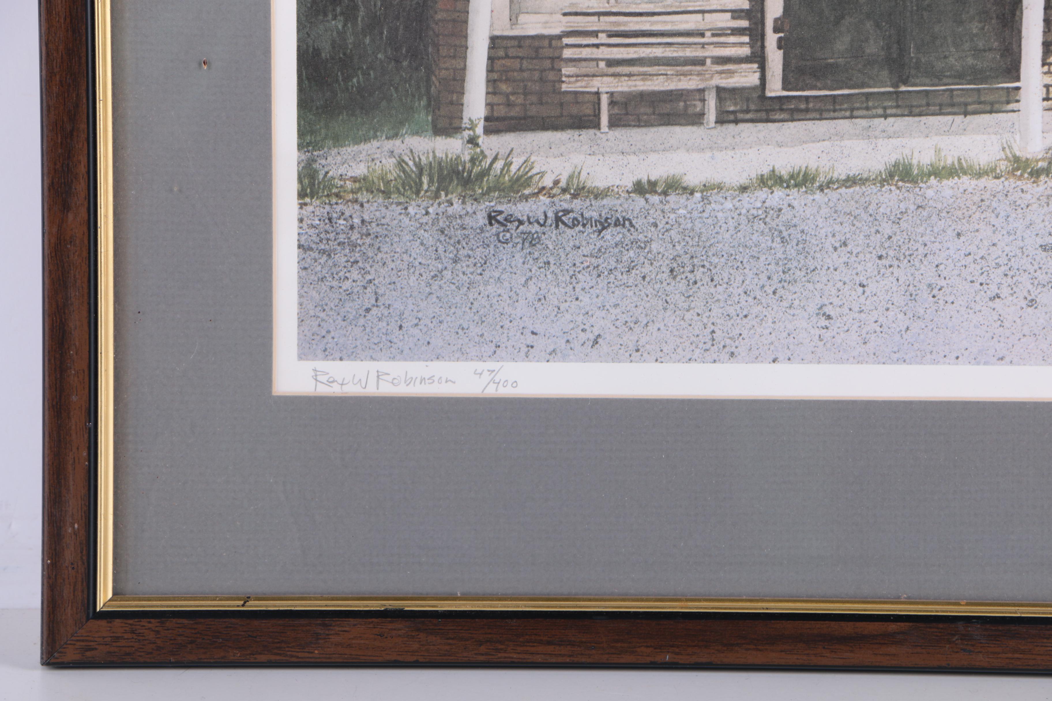 Rex W. Robinson Limited Edition Offset Lithograph of a Storefront