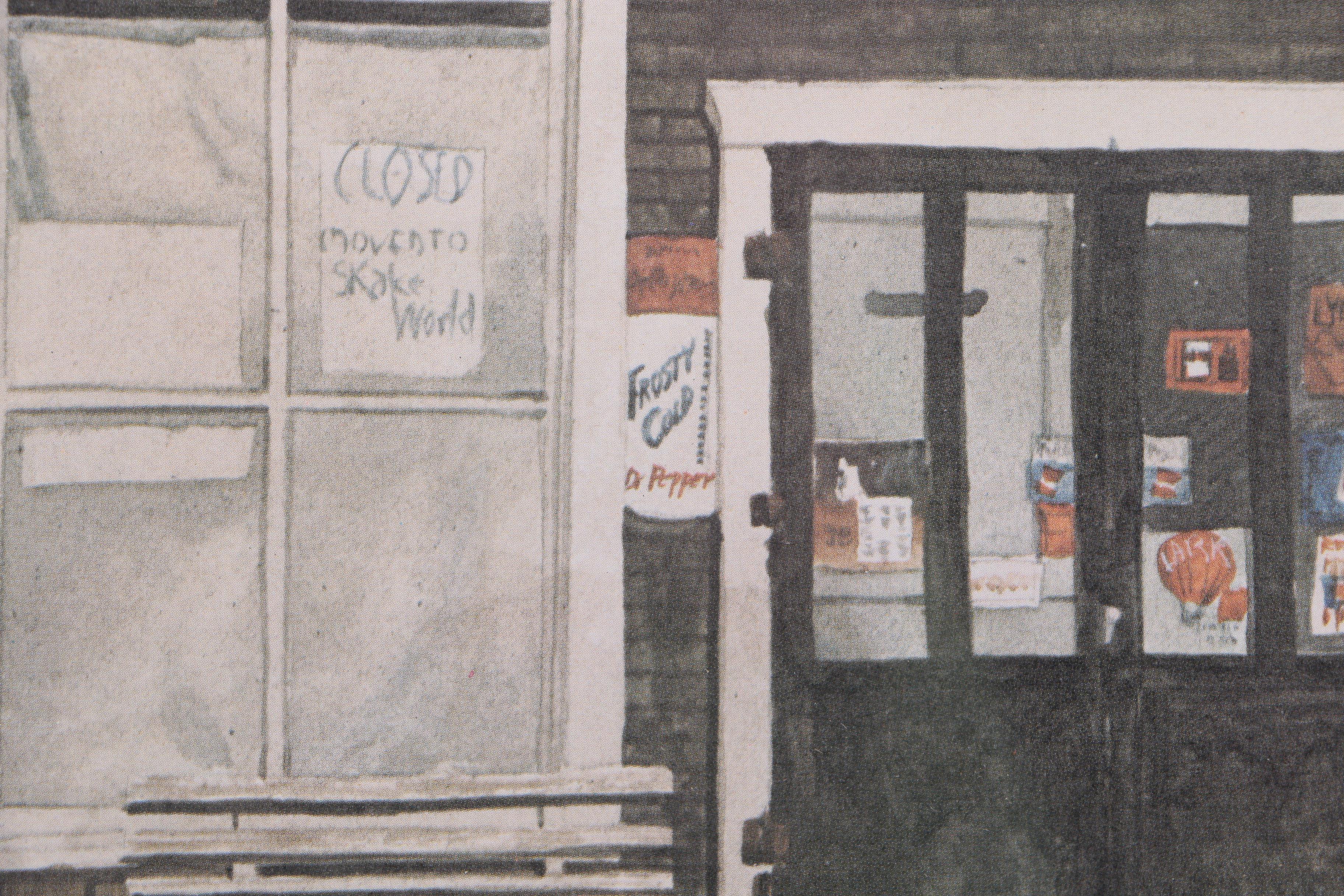 Rex W. Robinson Limited Edition Offset Lithograph of a Storefront