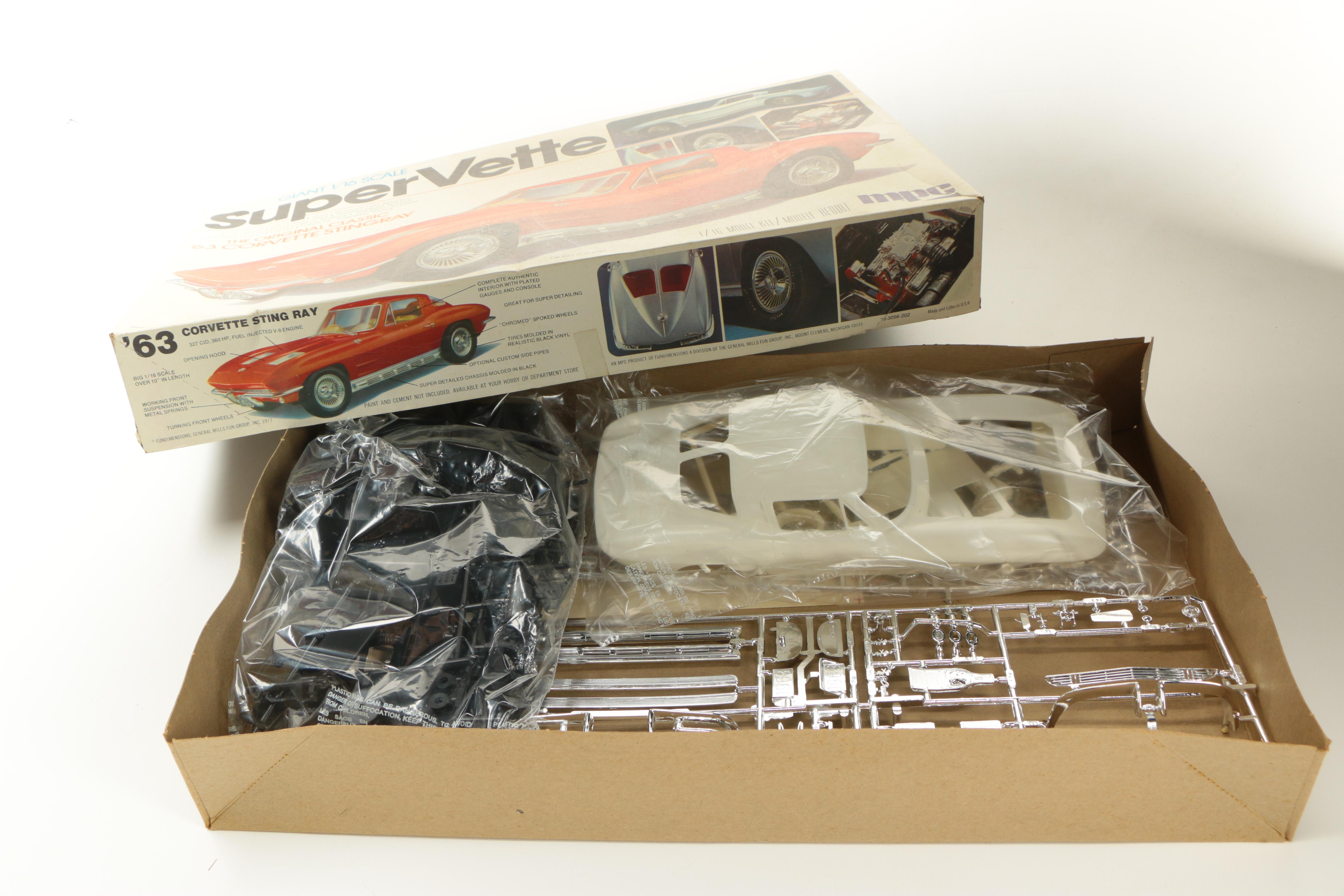 Three Vintage Chevy Die-Cast Car Models