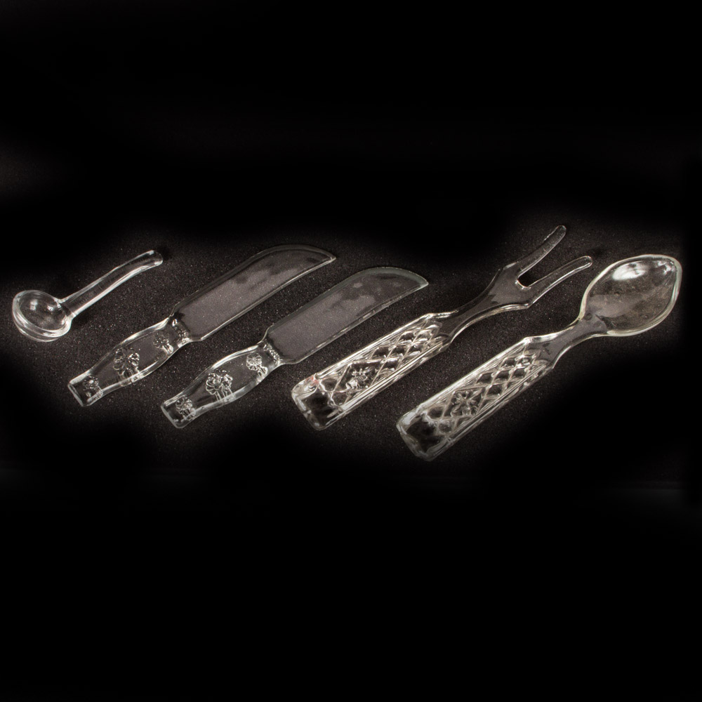 Assortment of Pressed Glass Serving Pieces