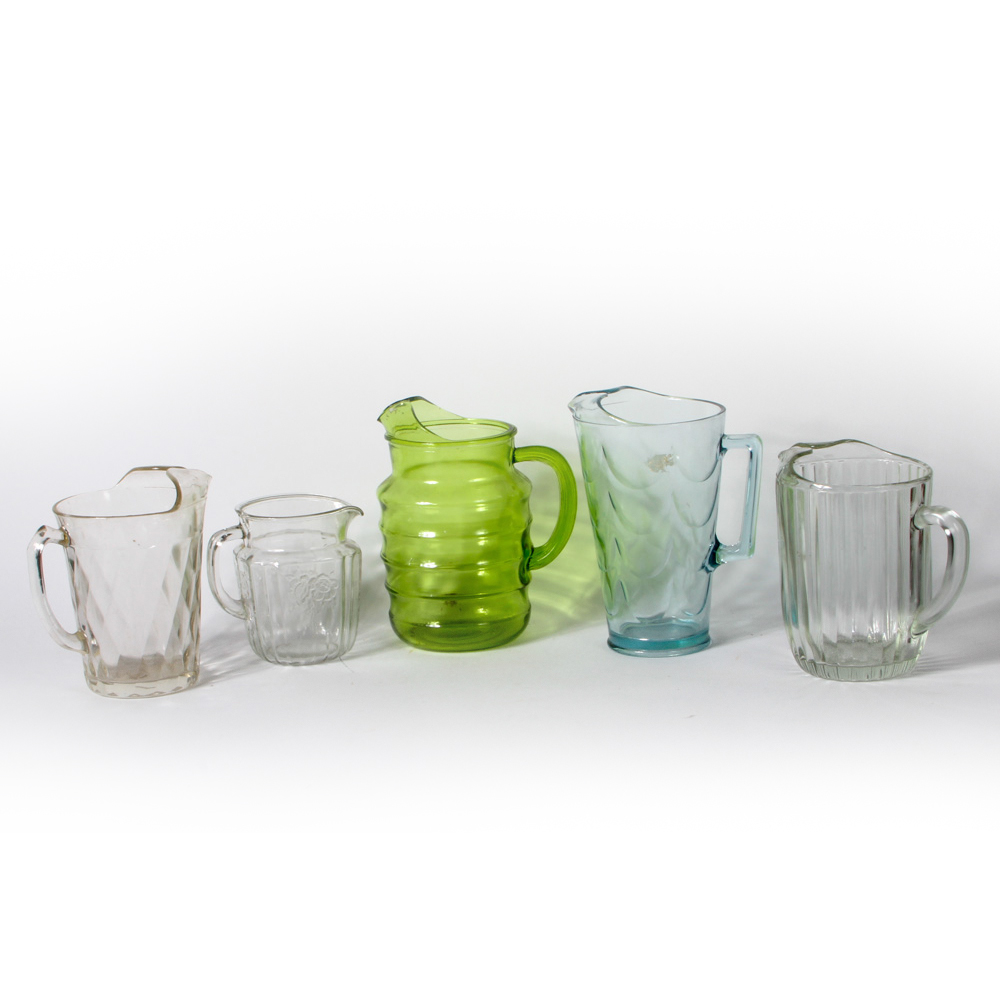 Assortment of Glass Pitchers