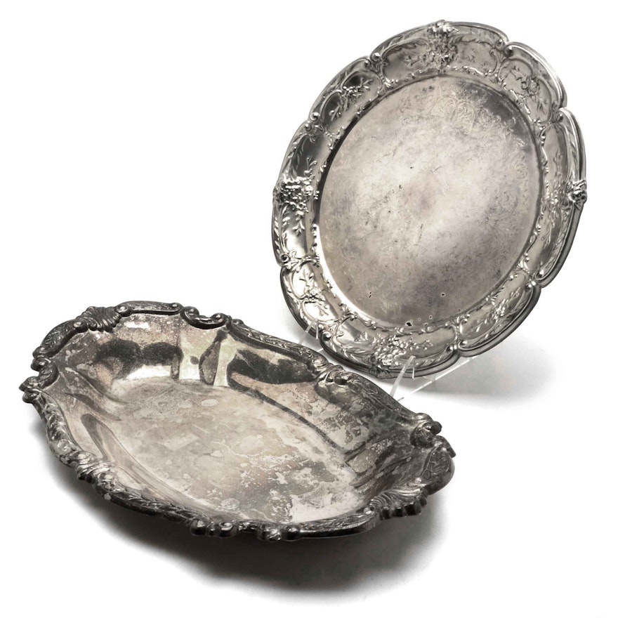 Two Silver Plate Plates