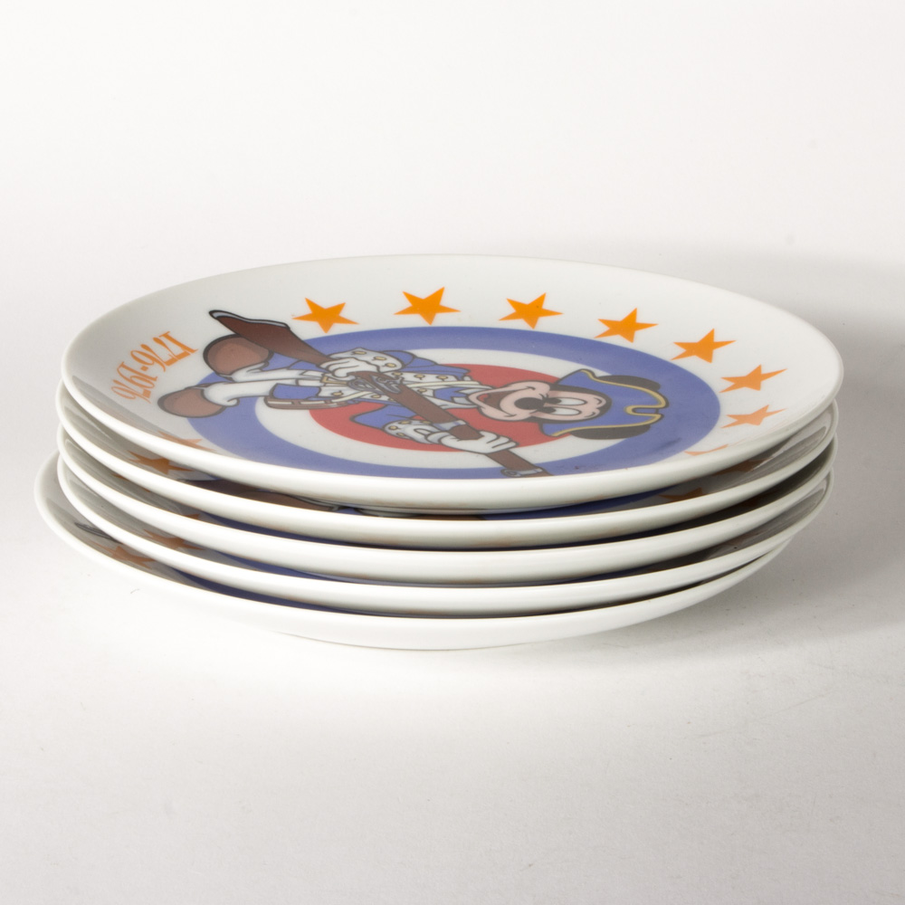 Set of Five Vintage Walt Disney's Bicentennial Plates