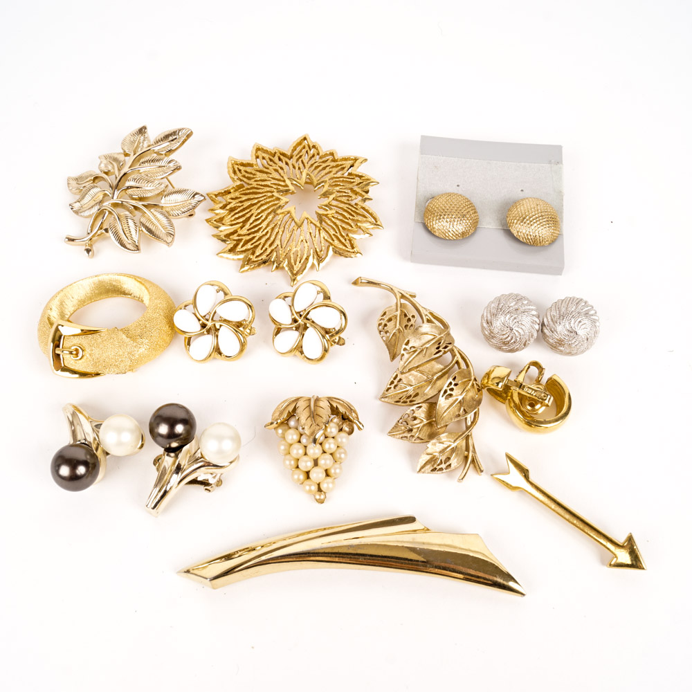 Trifari Gold Tone Costume Jewelry Collection