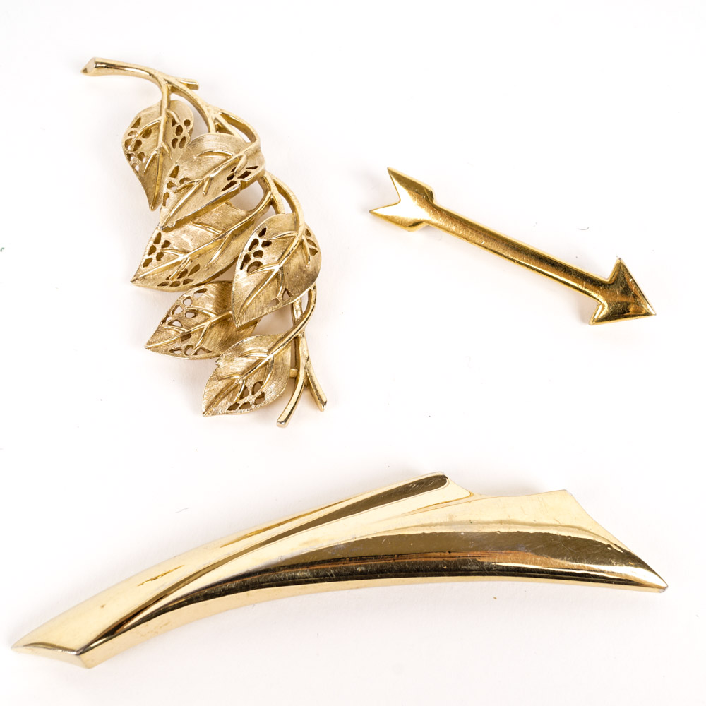 Trifari Gold Tone Costume Jewelry Collection