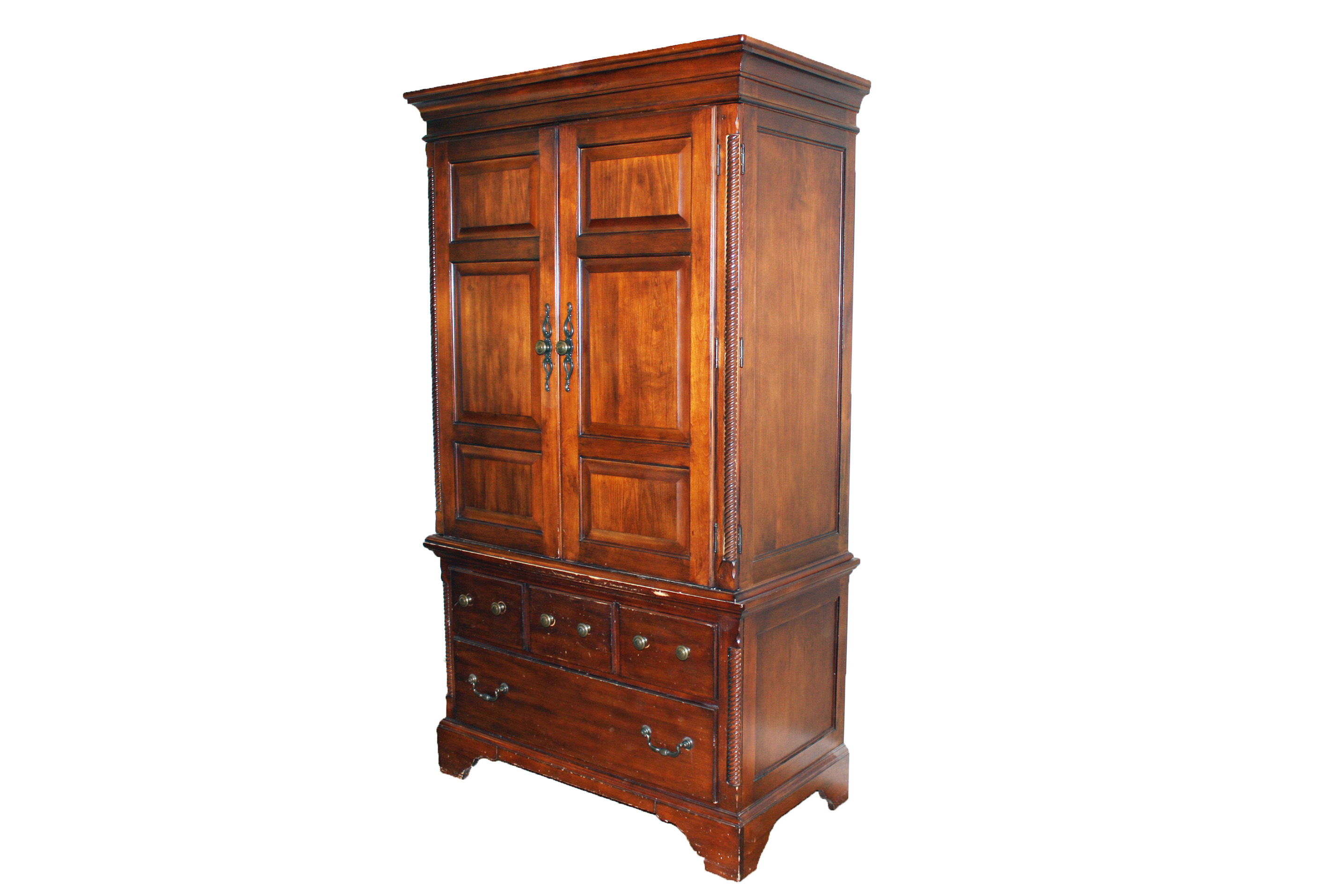 Vintage Mixed Wood Armoire