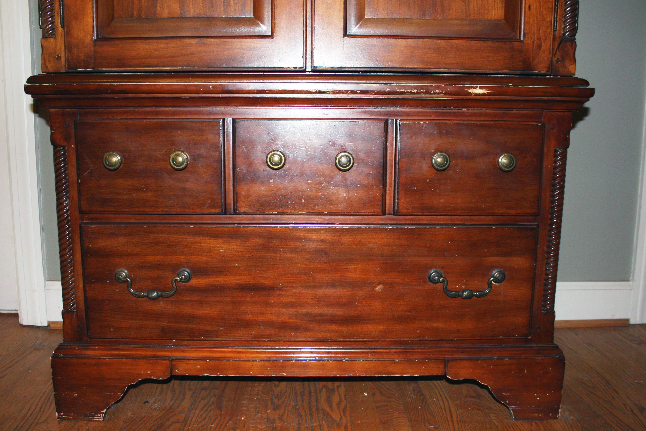 Vintage Mixed Wood Armoire
