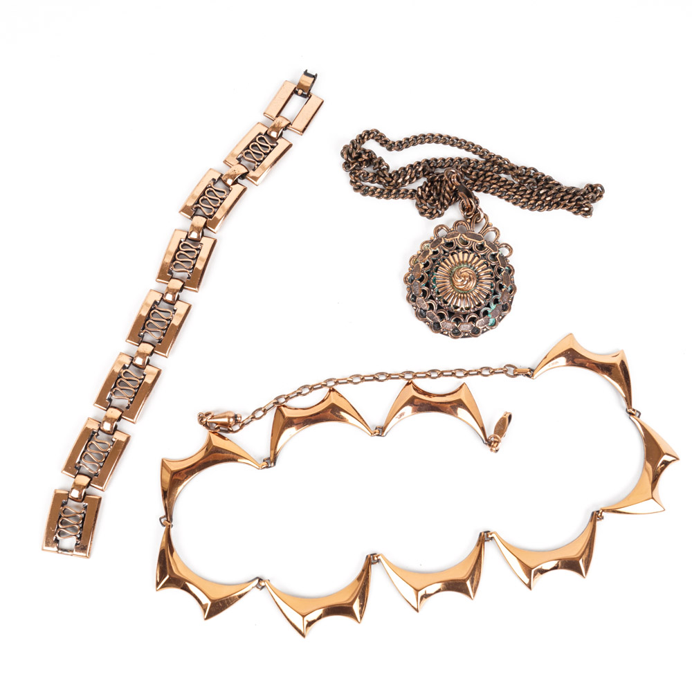 Vintage Renoir Copper Tone Metal Jewelry