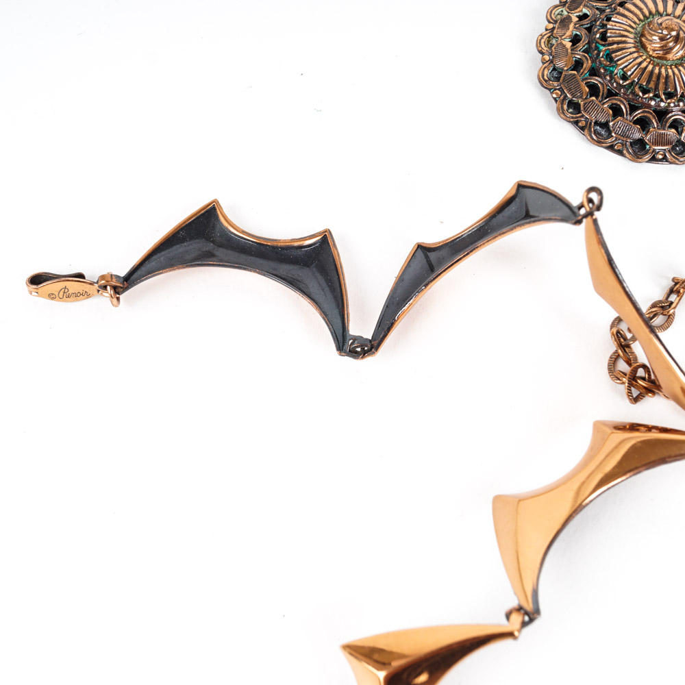 Vintage Renoir Copper Tone Metal Jewelry