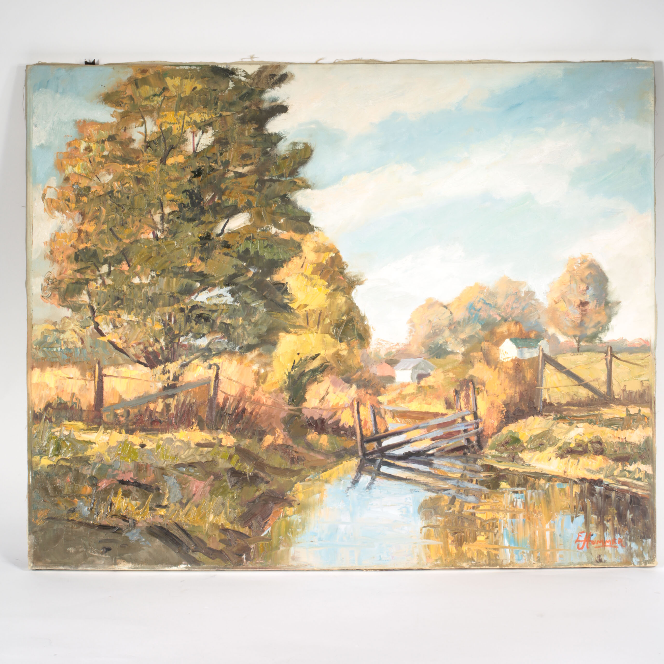 Original Ed J. Hummer Oil Painting "Approach to Fall"