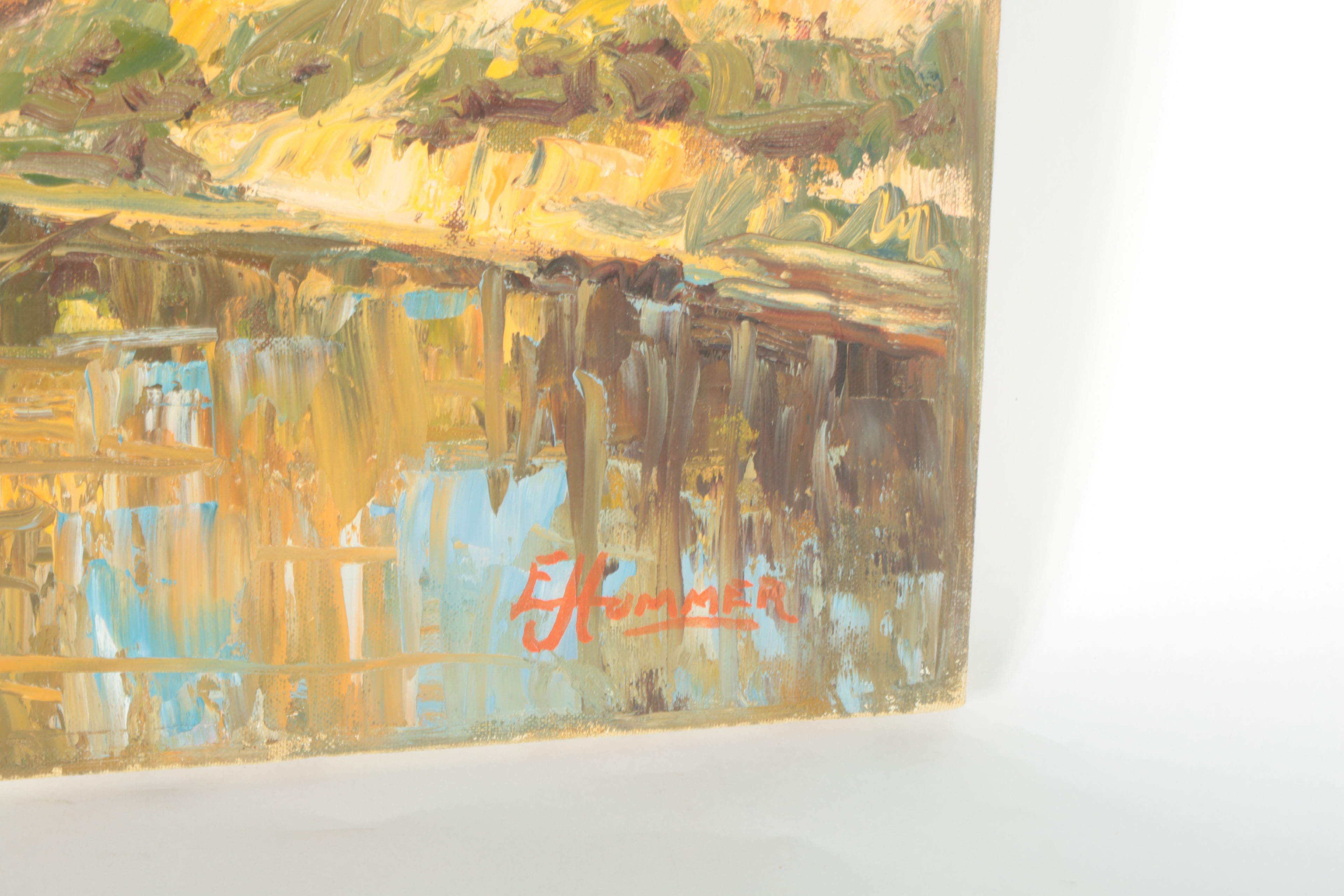 Original Ed J. Hummer Oil Painting "Approach to Fall"