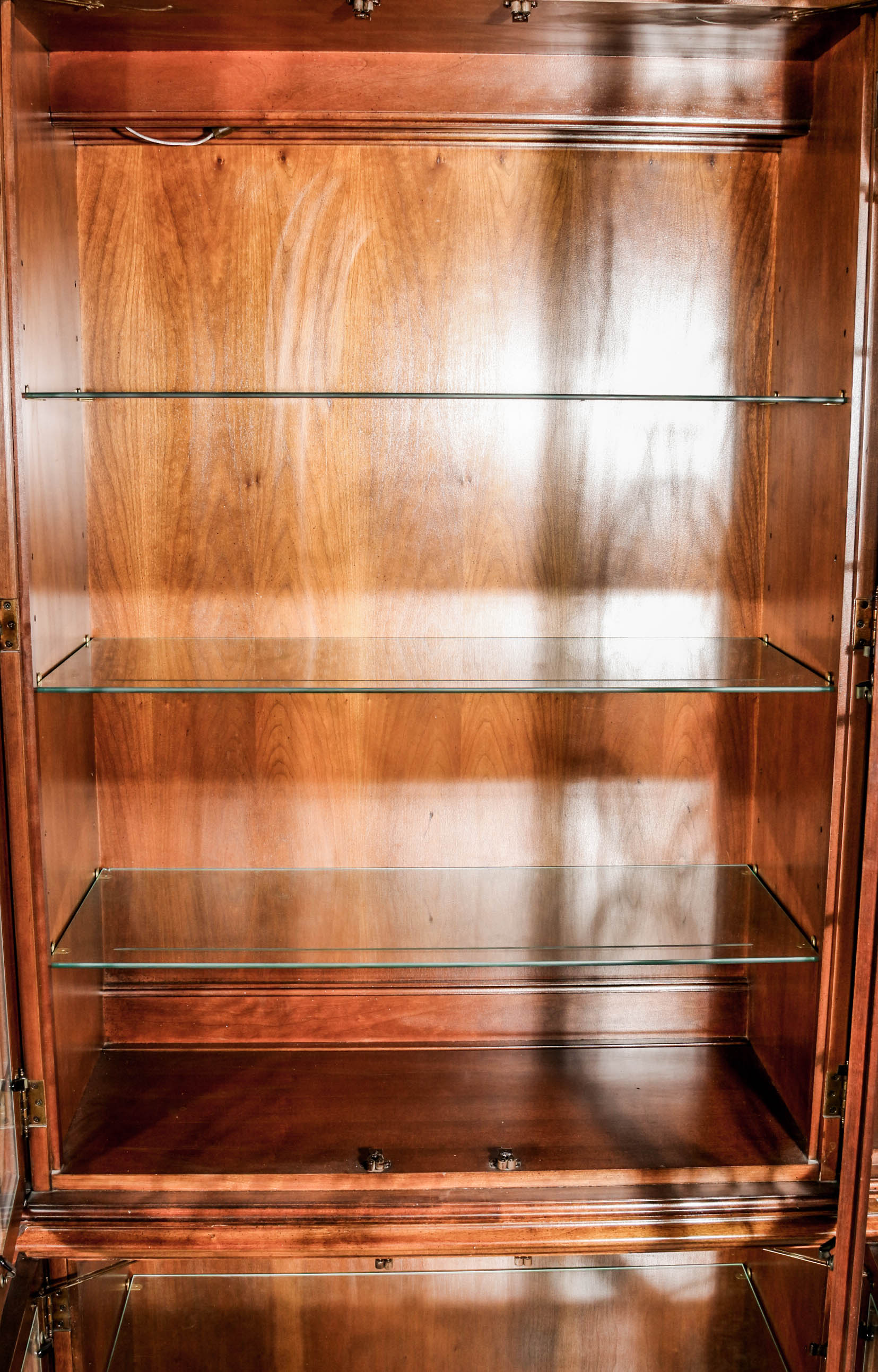 Vintage Chippendale Style Two Unit China Cabinet