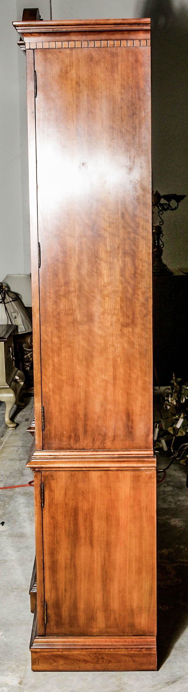 Vintage Chippendale Style Two Unit China Cabinet