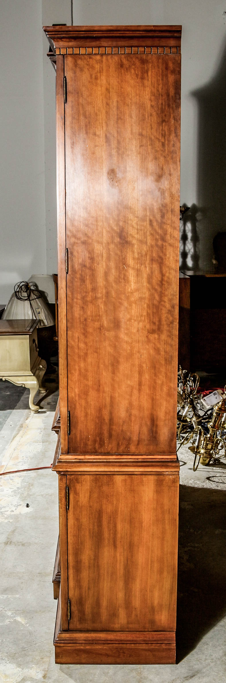 Vintage Chippendale Style Two Unit China Cabinet