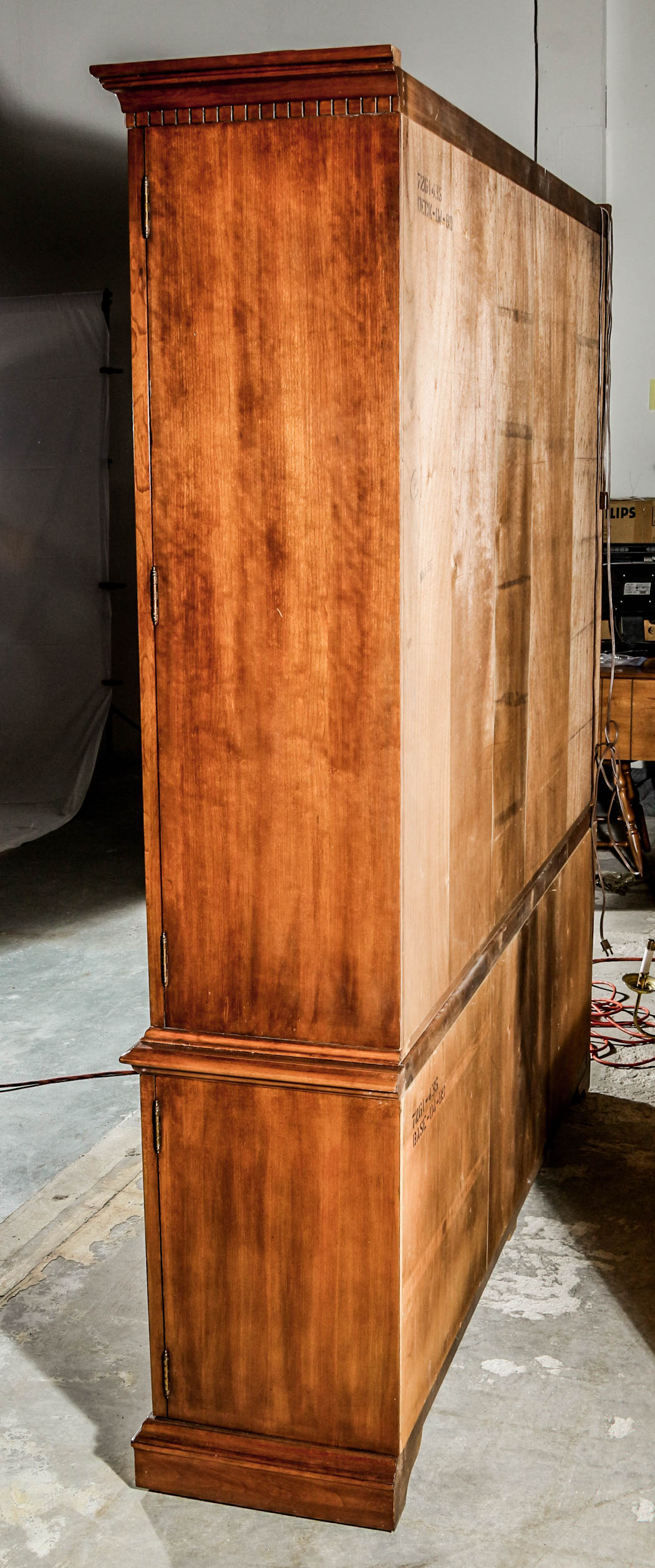 Vintage Chippendale Style Two Unit China Cabinet