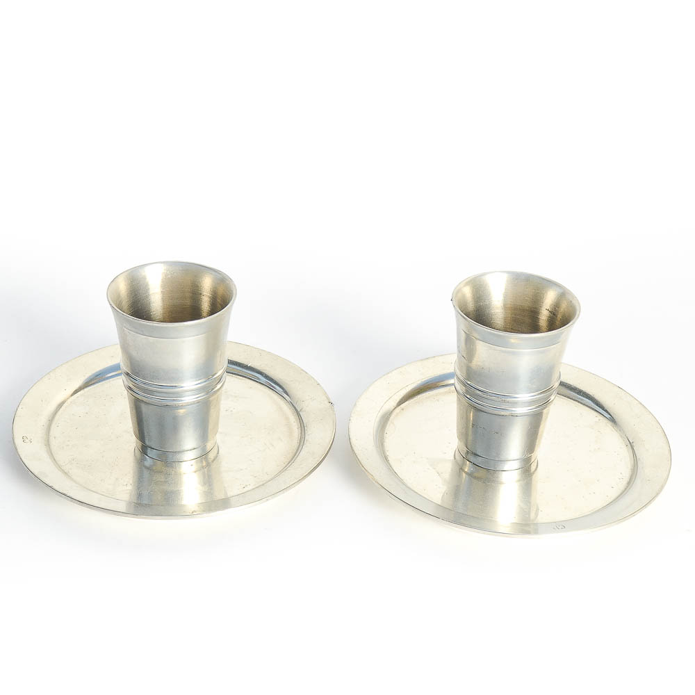 Pair of Les Etains Manoir Titre Legal Pewter Pieces