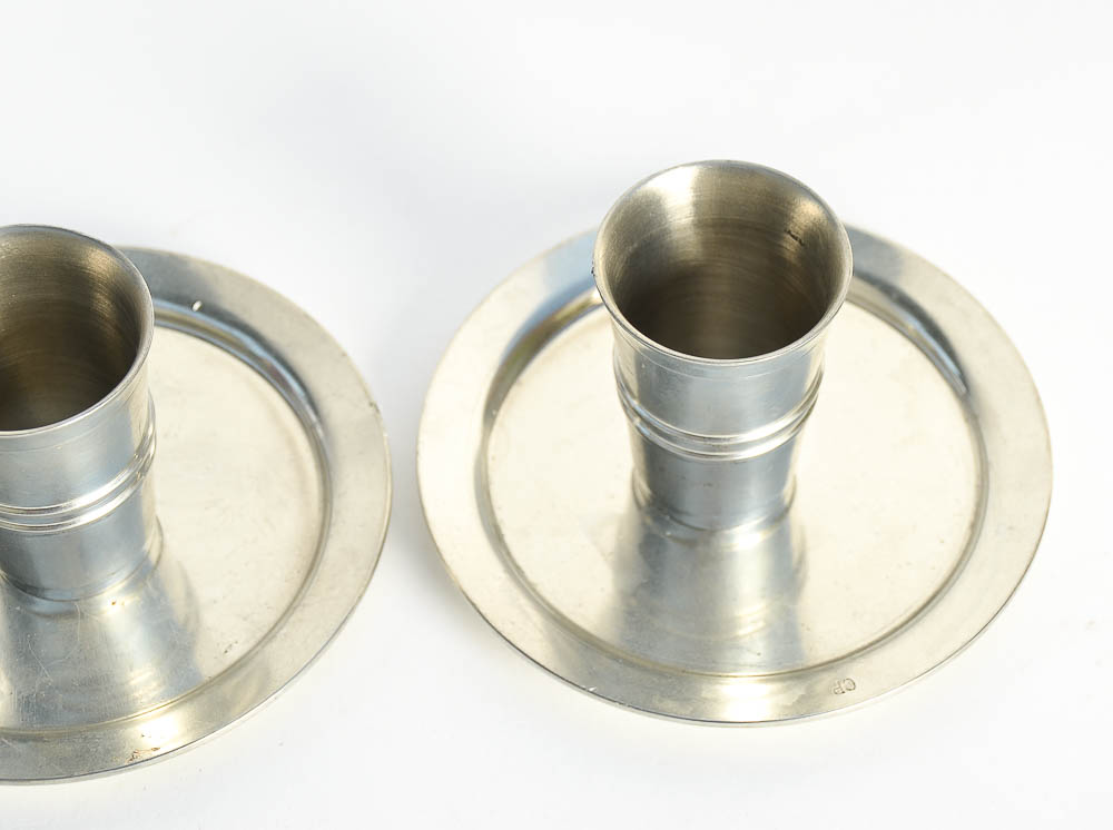Pair of Les Etains Manoir Titre Legal Pewter Pieces