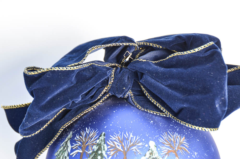 Natalie Sarabella Christmas Ornament with Winter Sleigh Ride Scene