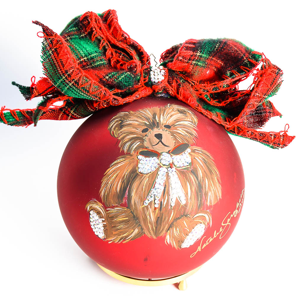 Natalie Sarabella Christmas Ornament with Teddy Bear Design