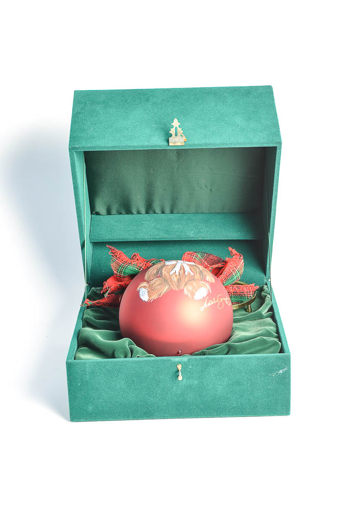 Natalie Sarabella Christmas Ornament with Teddy Bear Design