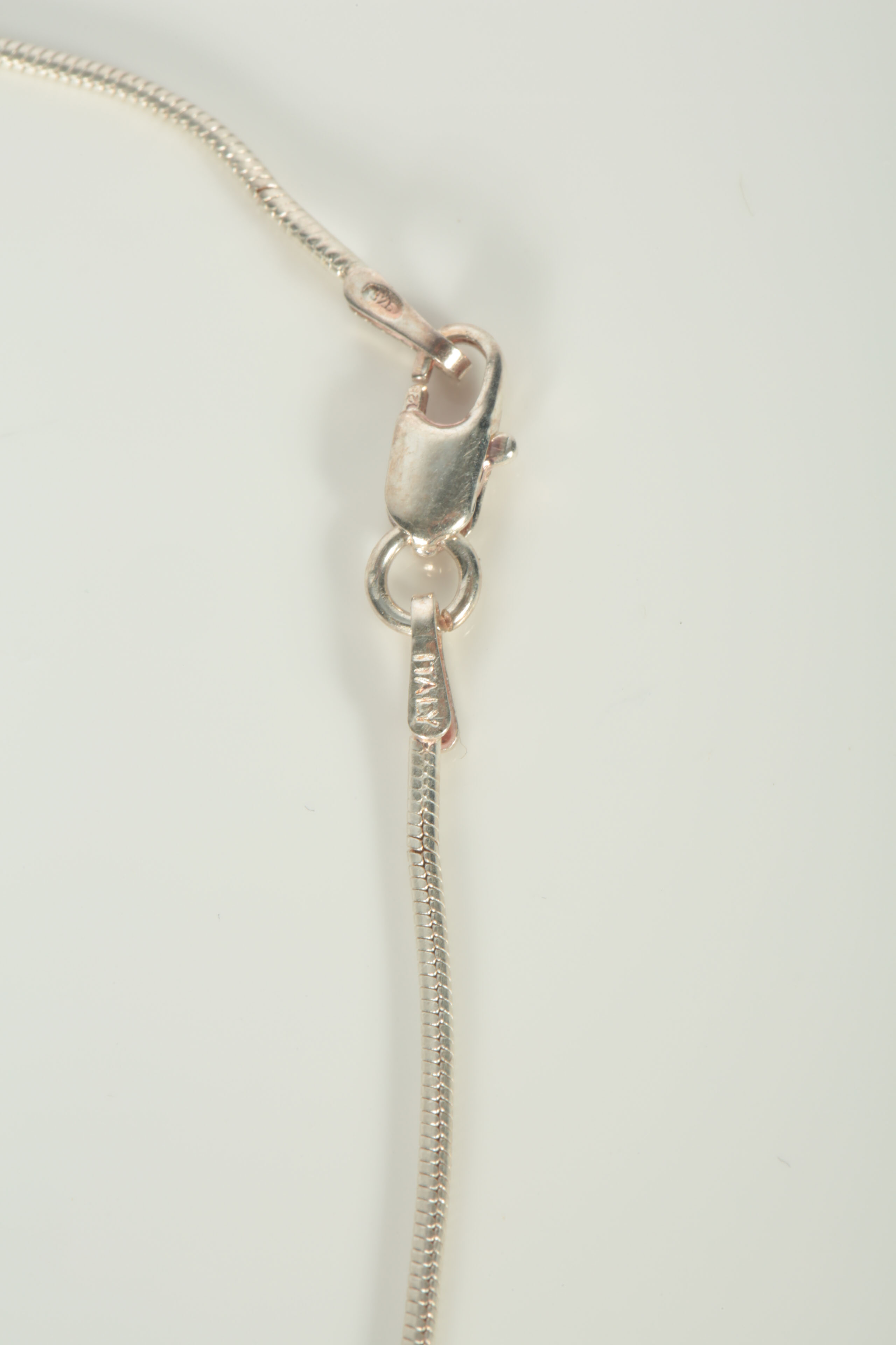 Sterling Silver Necklace and Pendant with Red Stones