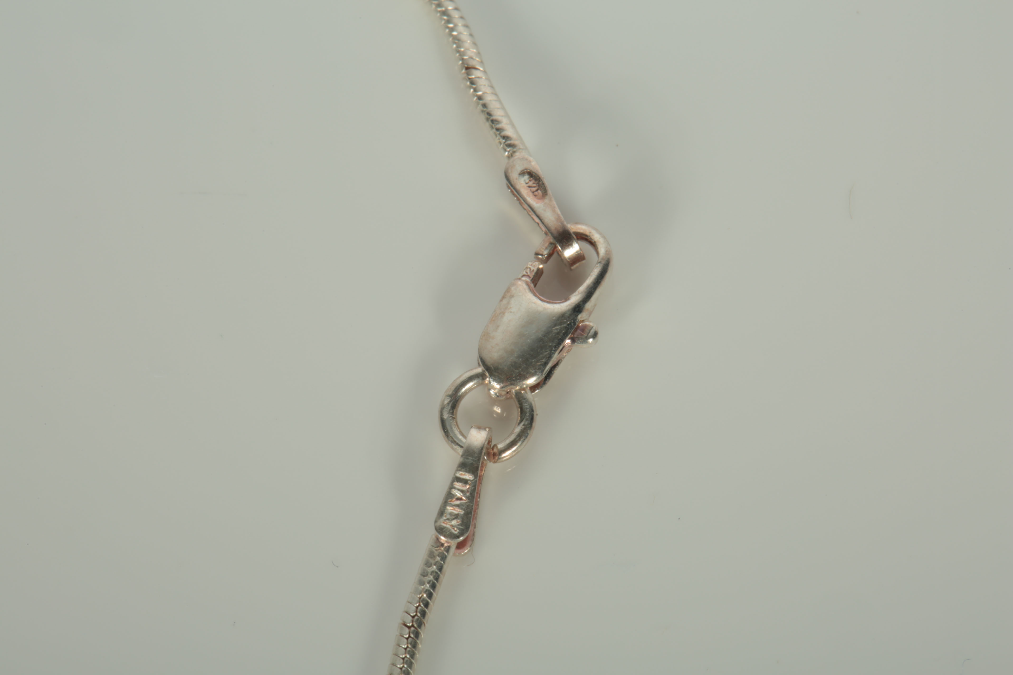 Sterling Silver Necklace and Pendant with Red Stones