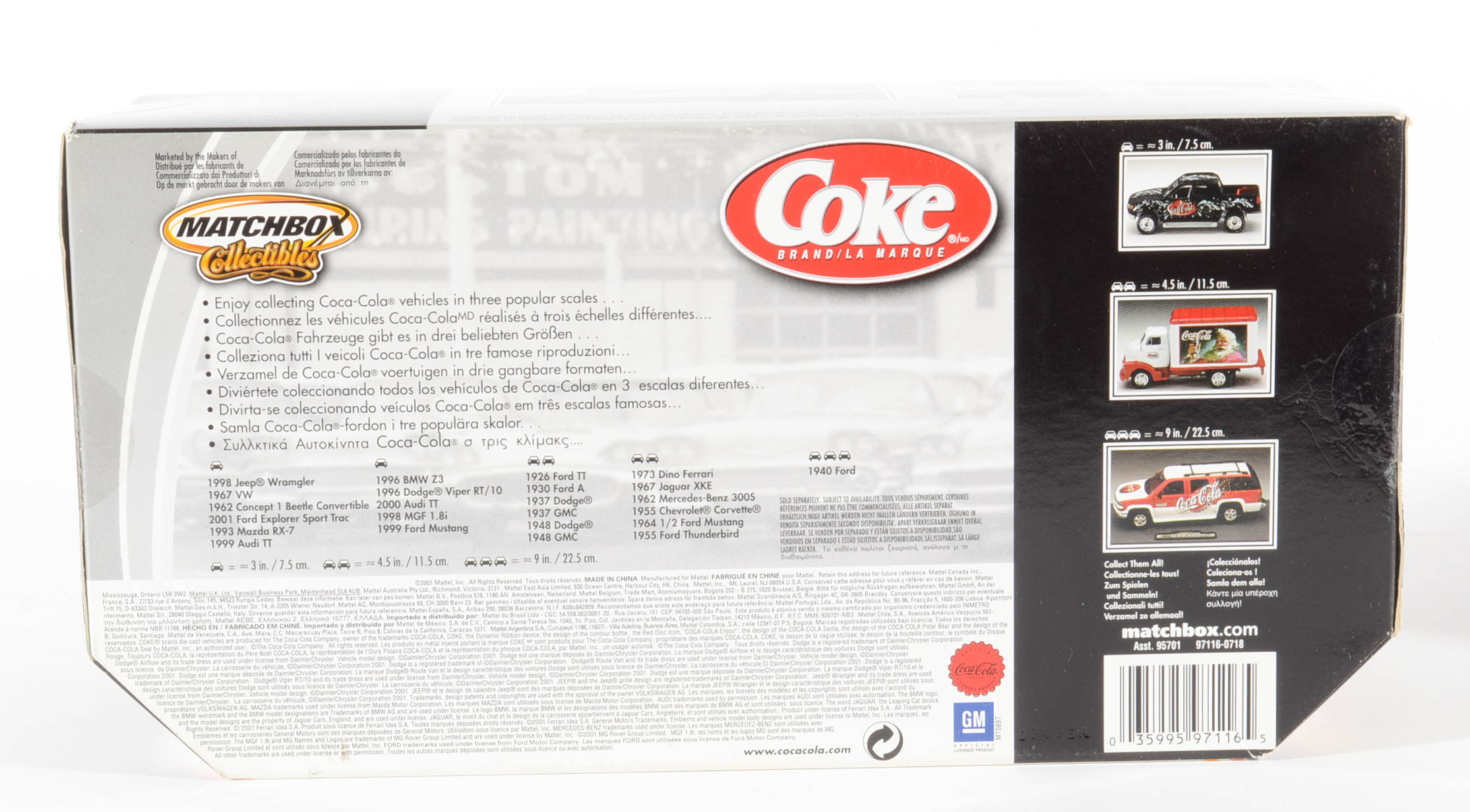 Four Coca-Cola Matchbox/Johnny Lightning Cars