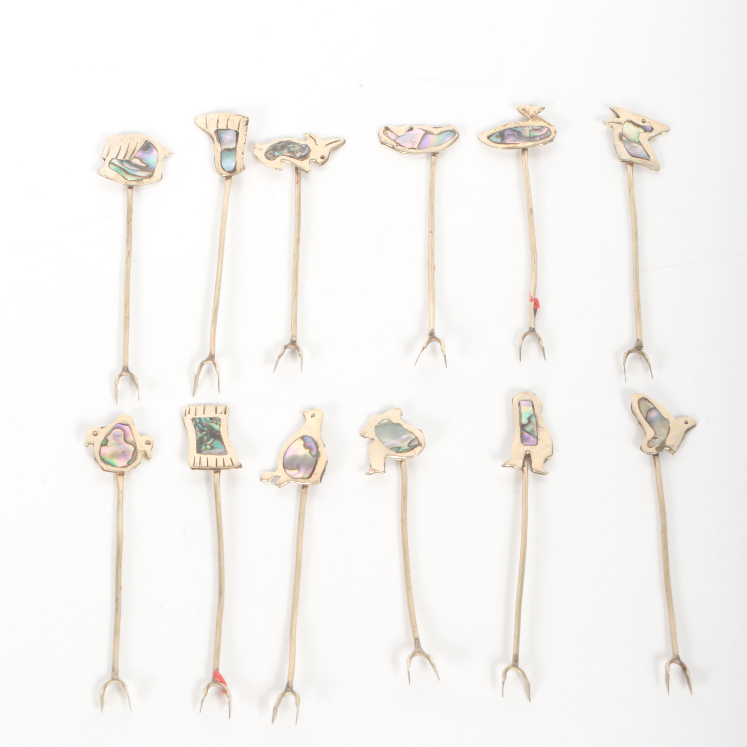 Set of Alpaca Silver Hors d'Oeuvres Forks