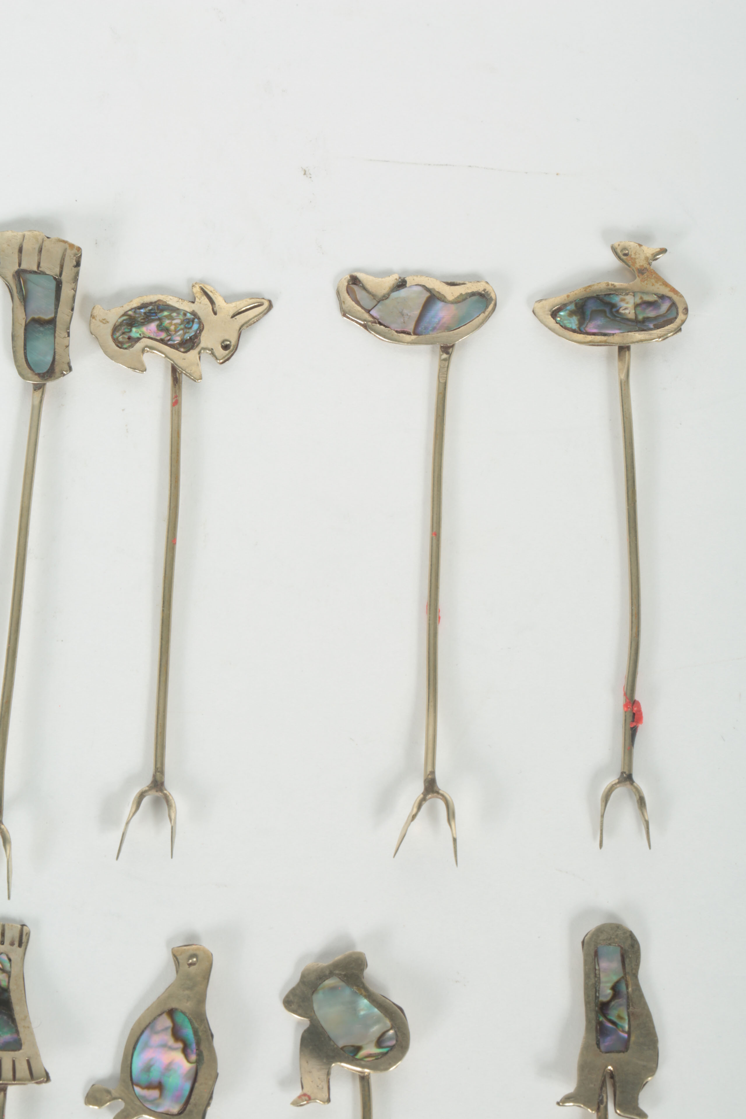 Set of Alpaca Silver Hors d'Oeuvres Forks