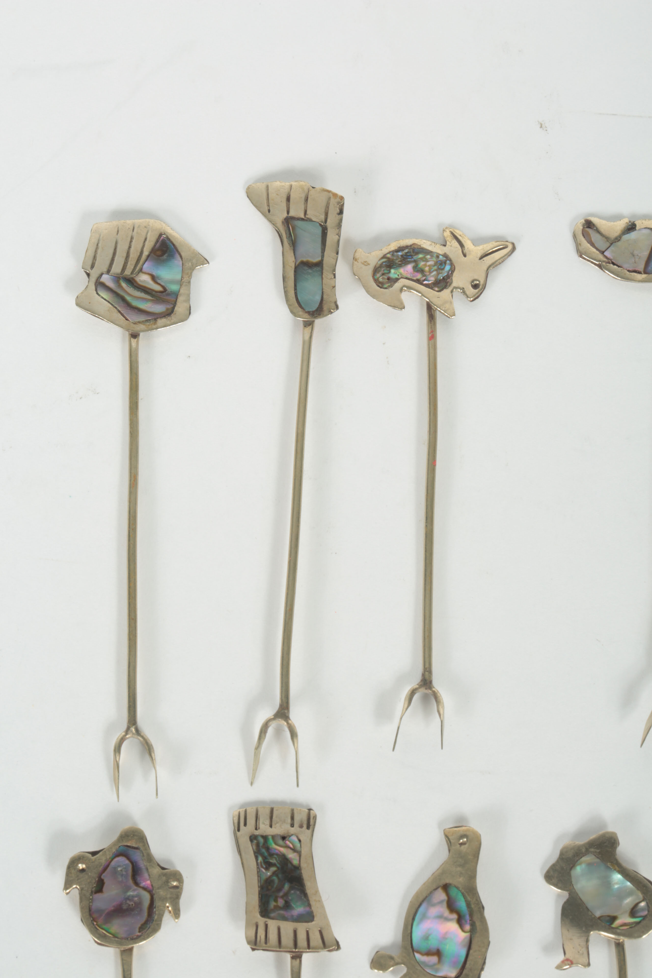 Set of Alpaca Silver Hors d'Oeuvres Forks