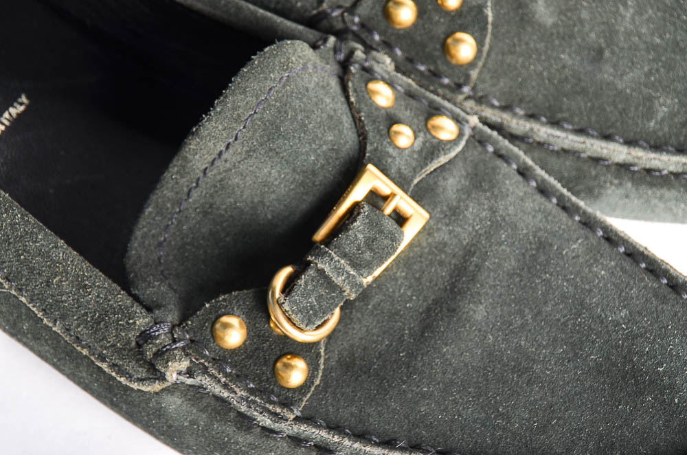 Prada Green Suede Loafers