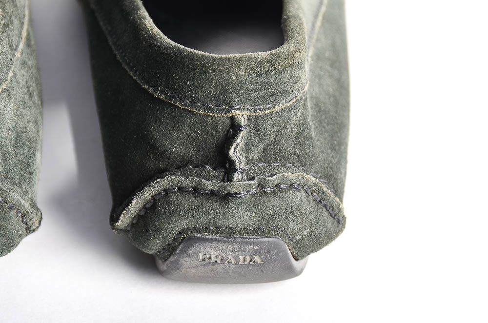 Prada Green Suede Loafers