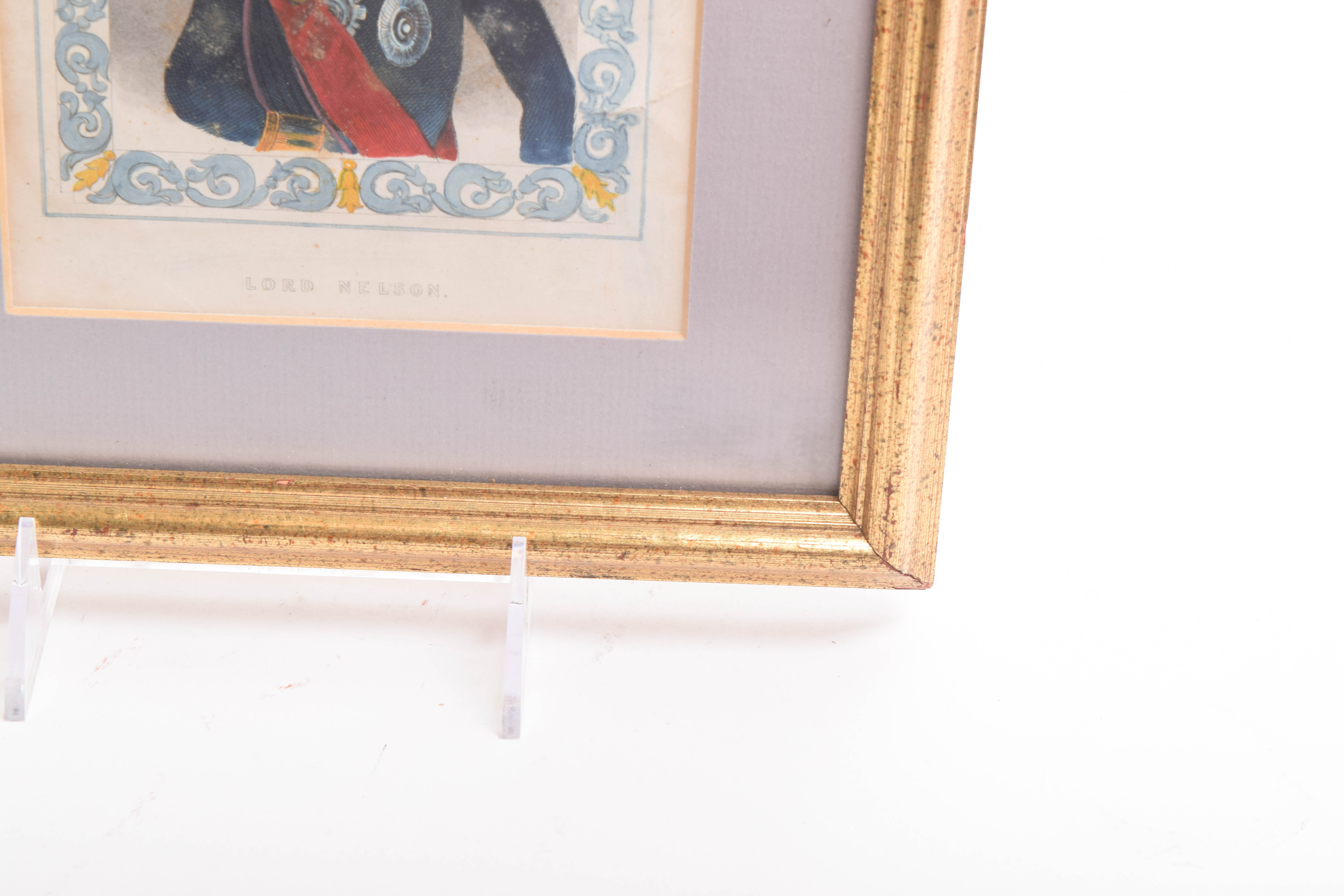 Antique Colored Engraving on Paper of Lord Nelson