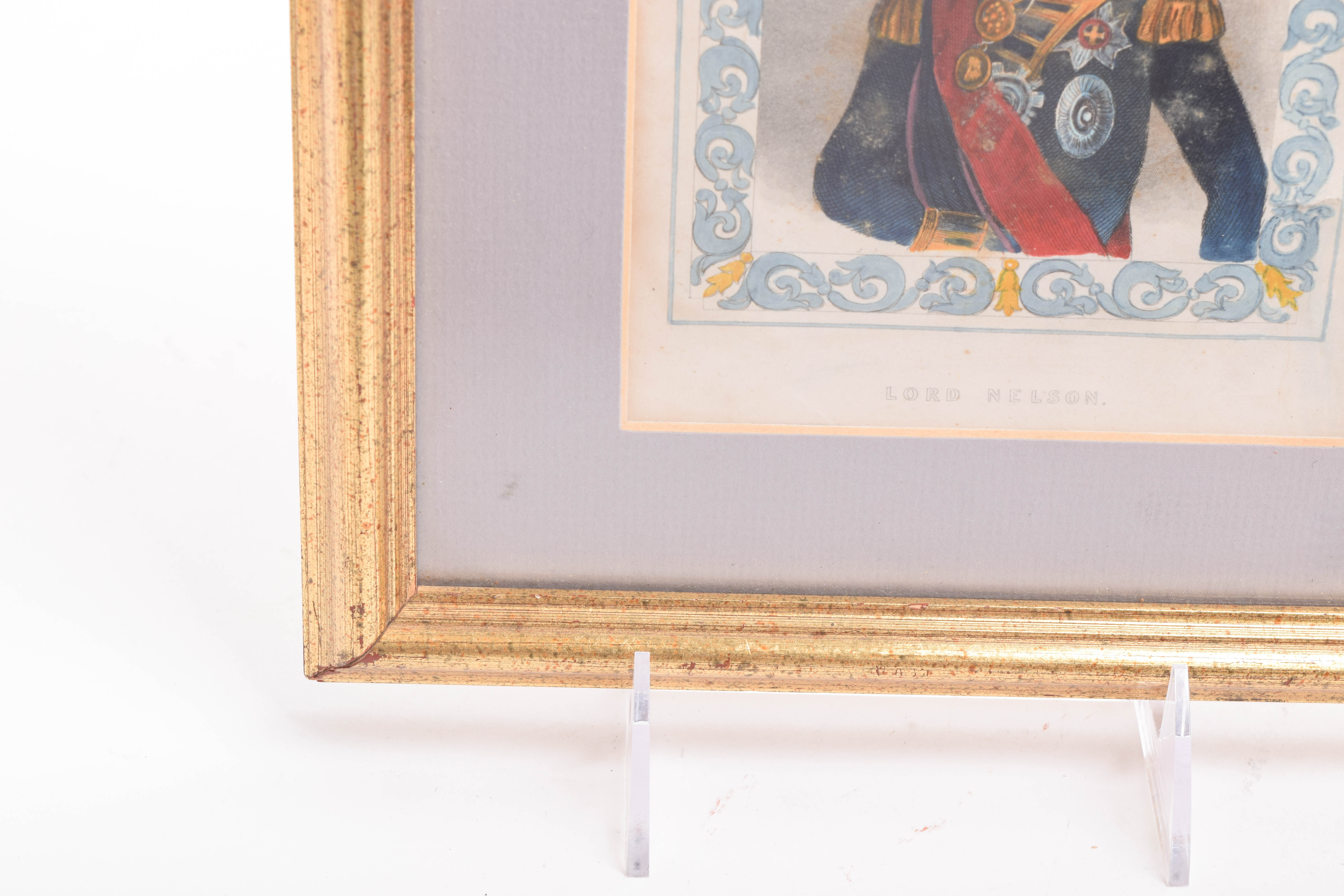 Antique Colored Engraving on Paper of Lord Nelson