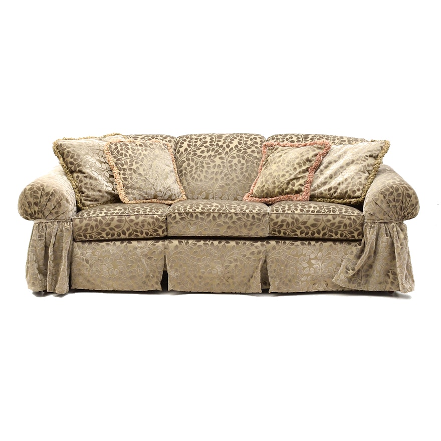 Moss Green Rolled Arm Sofa By Beacon Hill