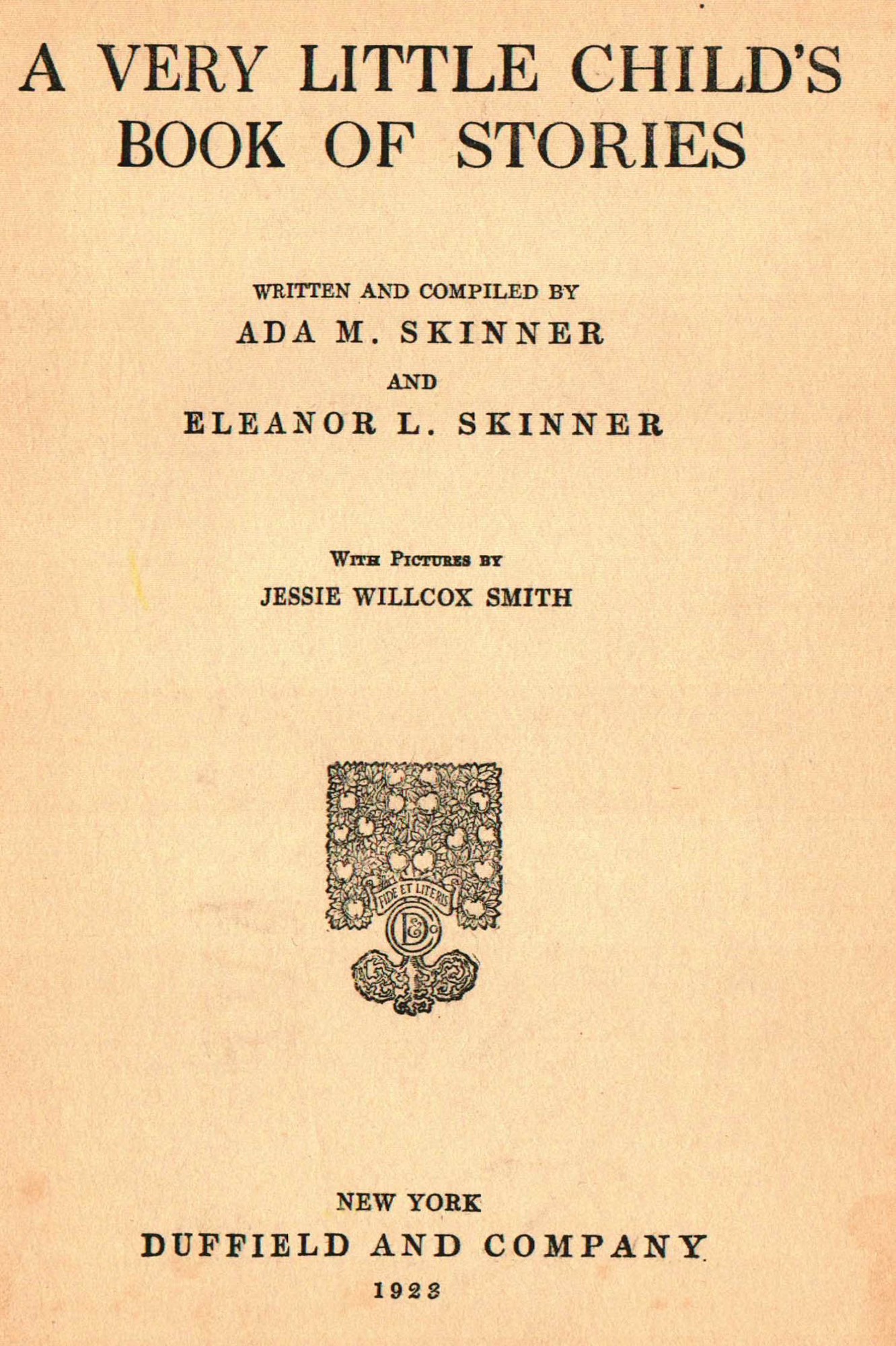 1923 "A Very Little Child's Book of Stories" Illustrated by Jessie Wilcox Smith
