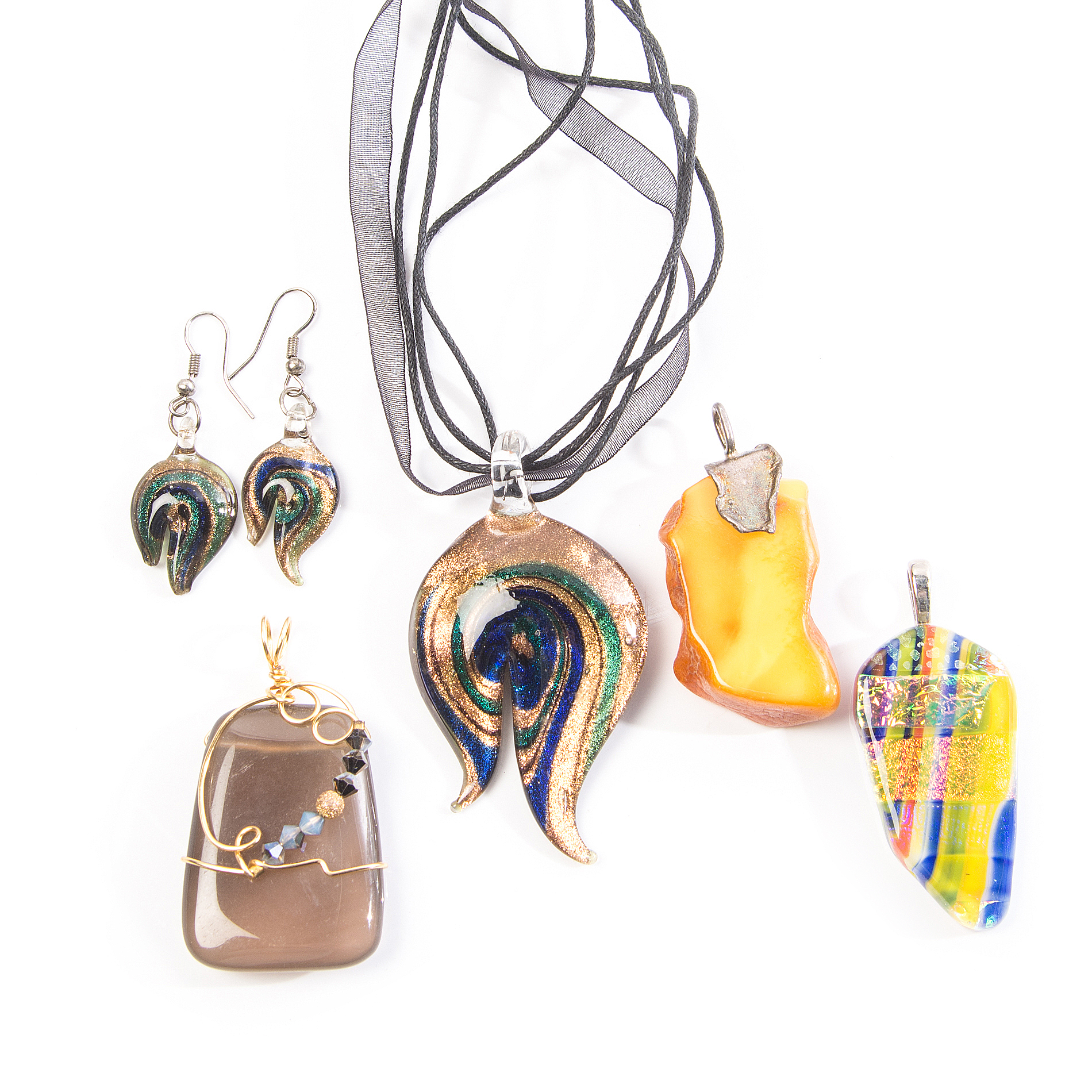 Costume Jewelry Featuring Art Glass