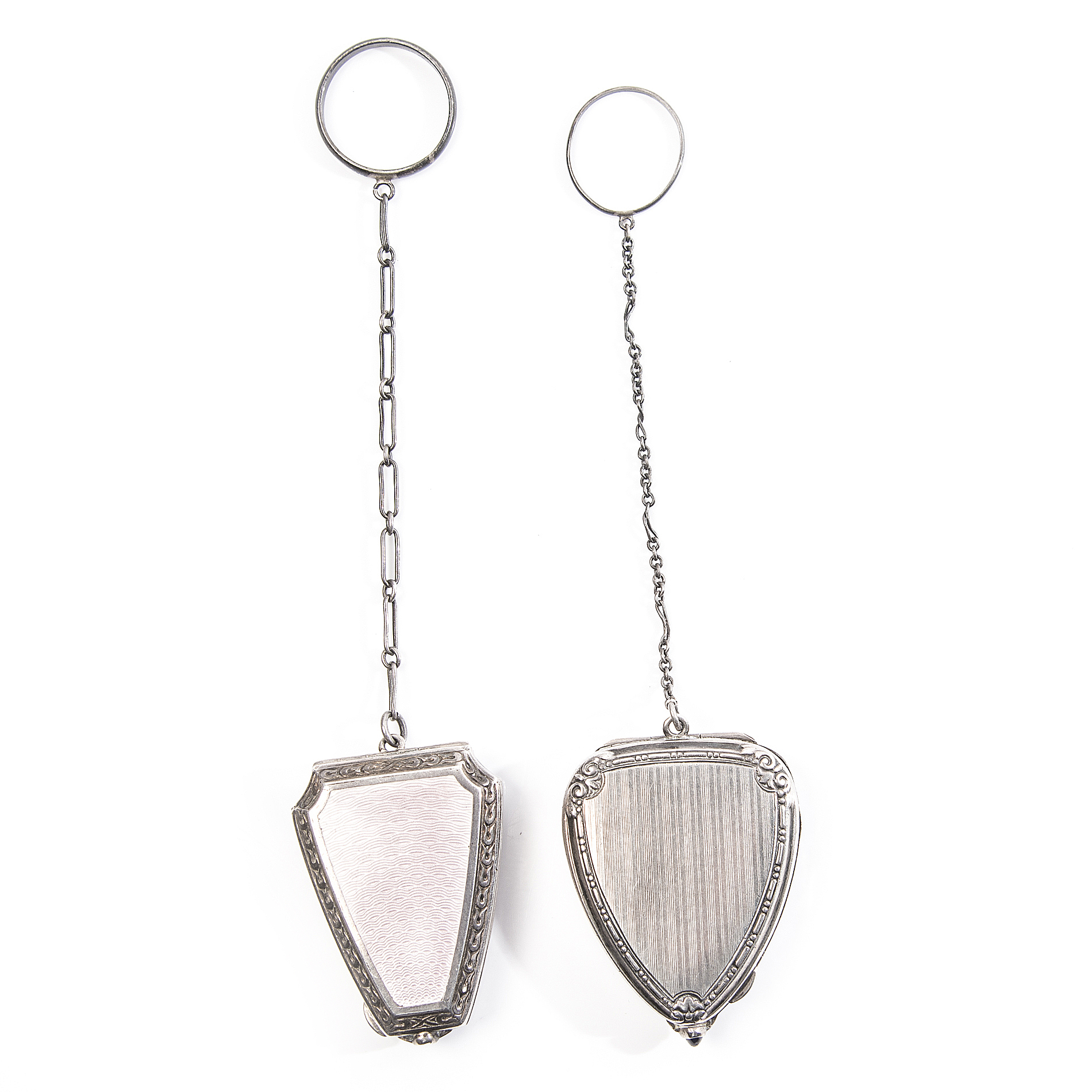 Vintage Sterling Art Deco Monogrammed Compacts