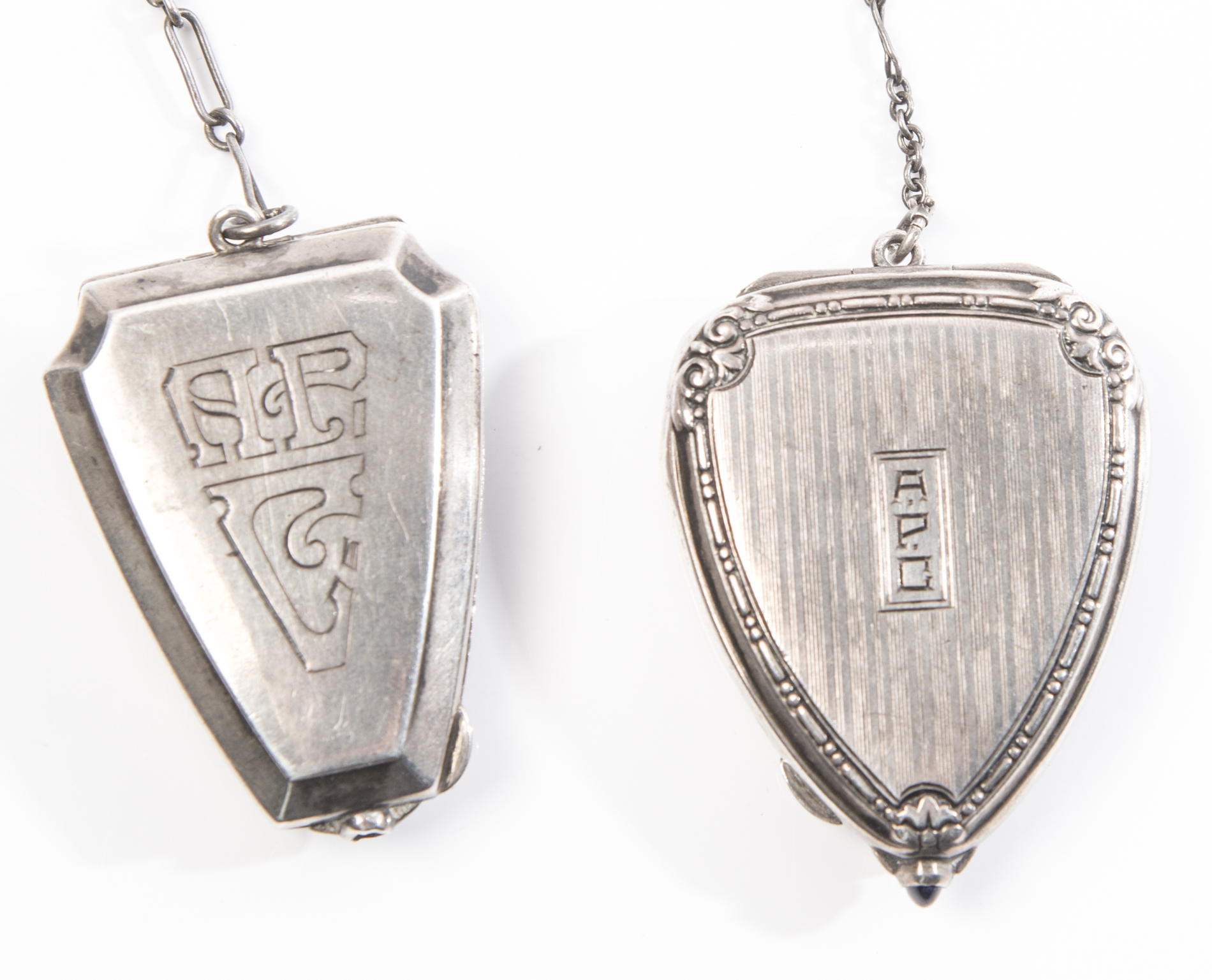 Vintage Sterling Art Deco Monogrammed Compacts