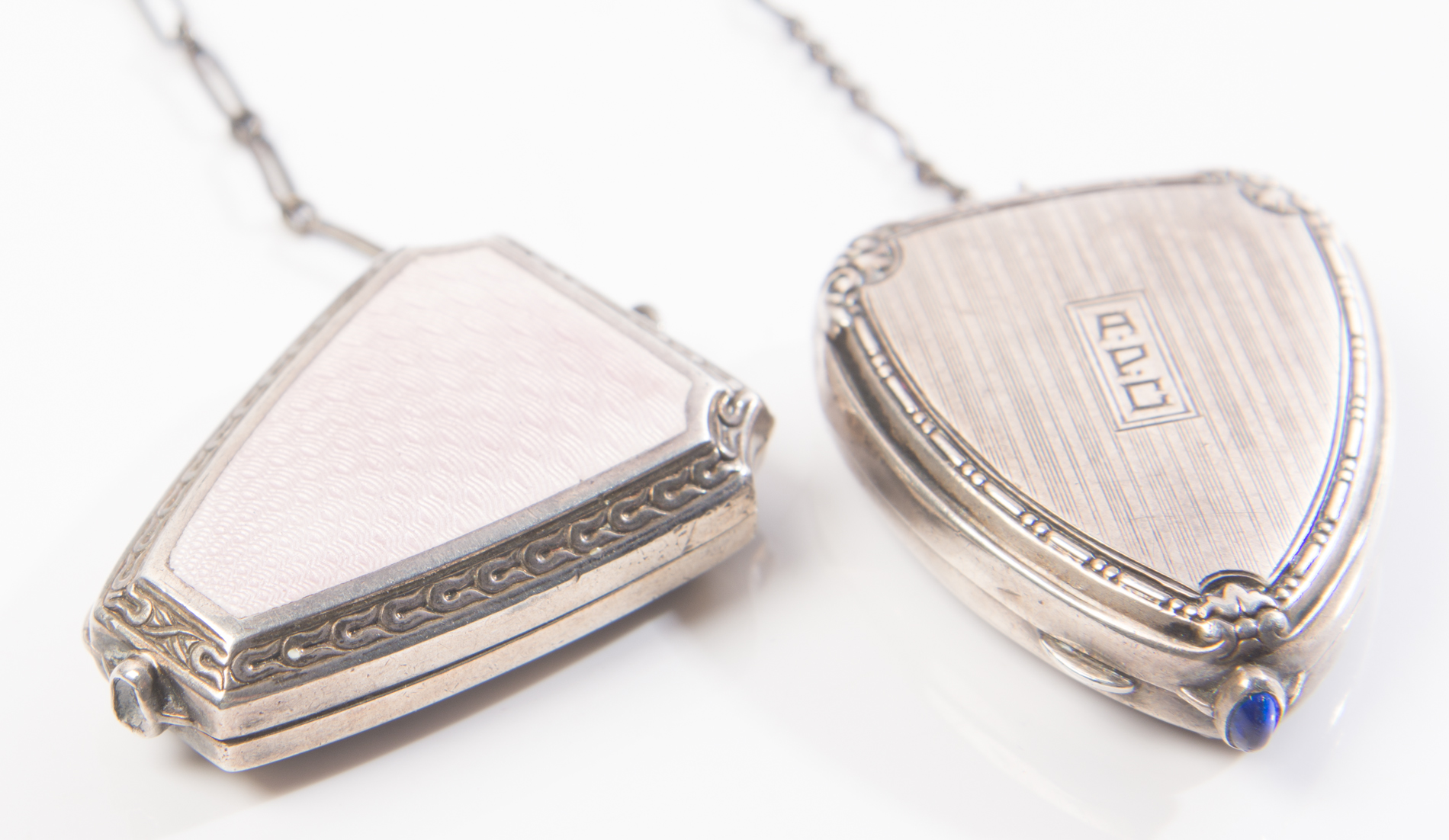 Vintage Sterling Art Deco Monogrammed Compacts